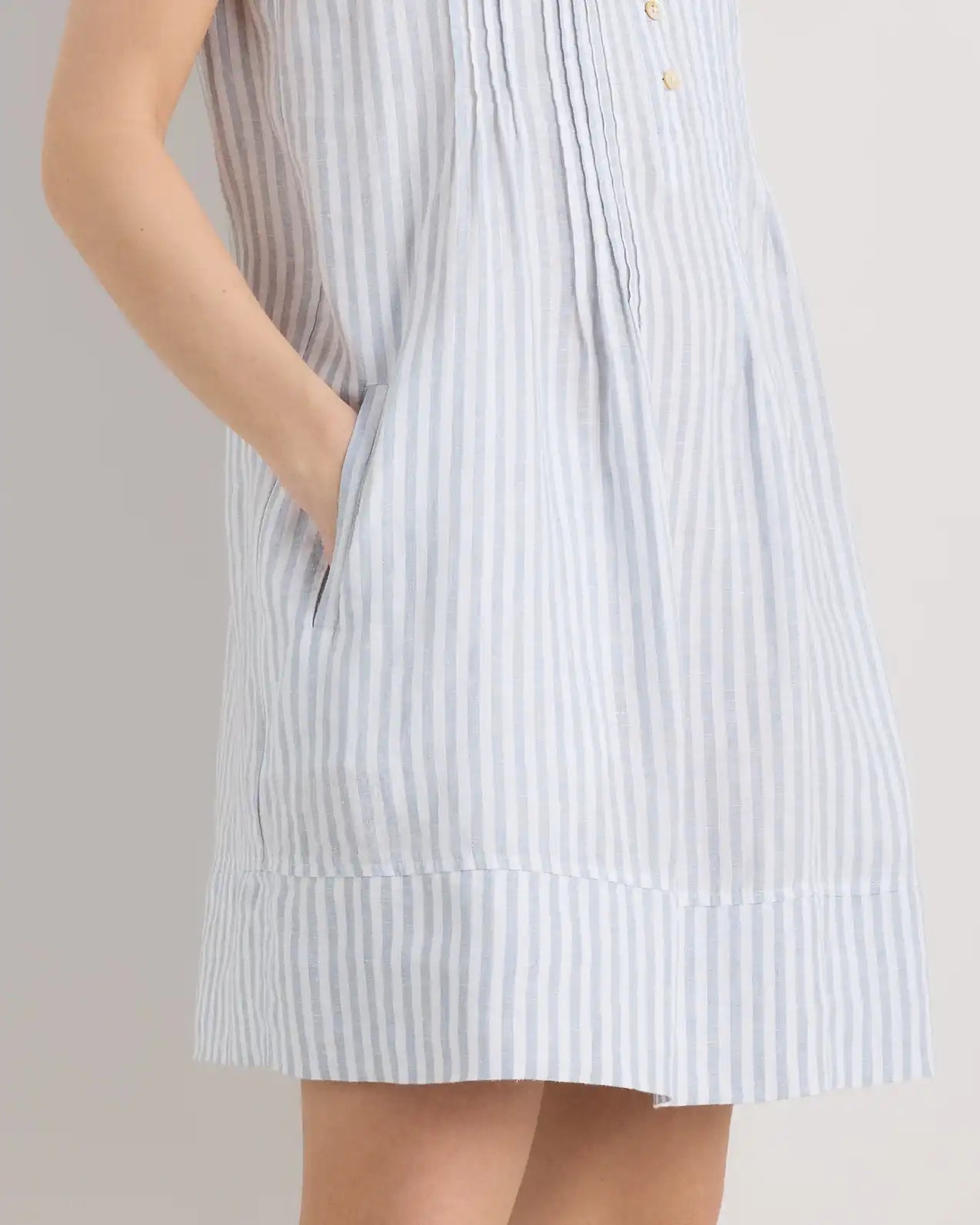 100% European Linen Sleeveless Swing Dress
