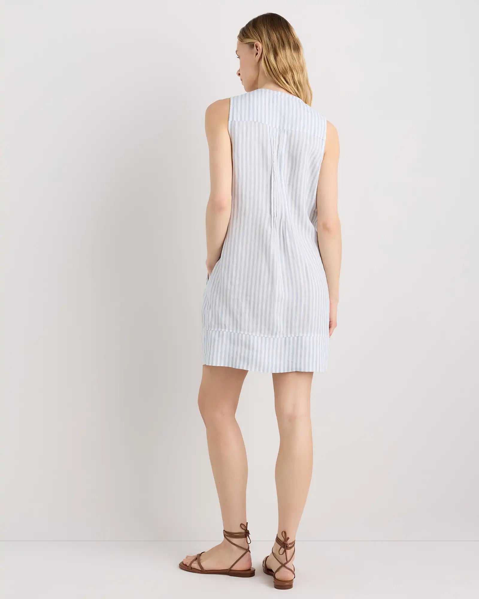 100% European Linen Sleeveless Swing Dress
