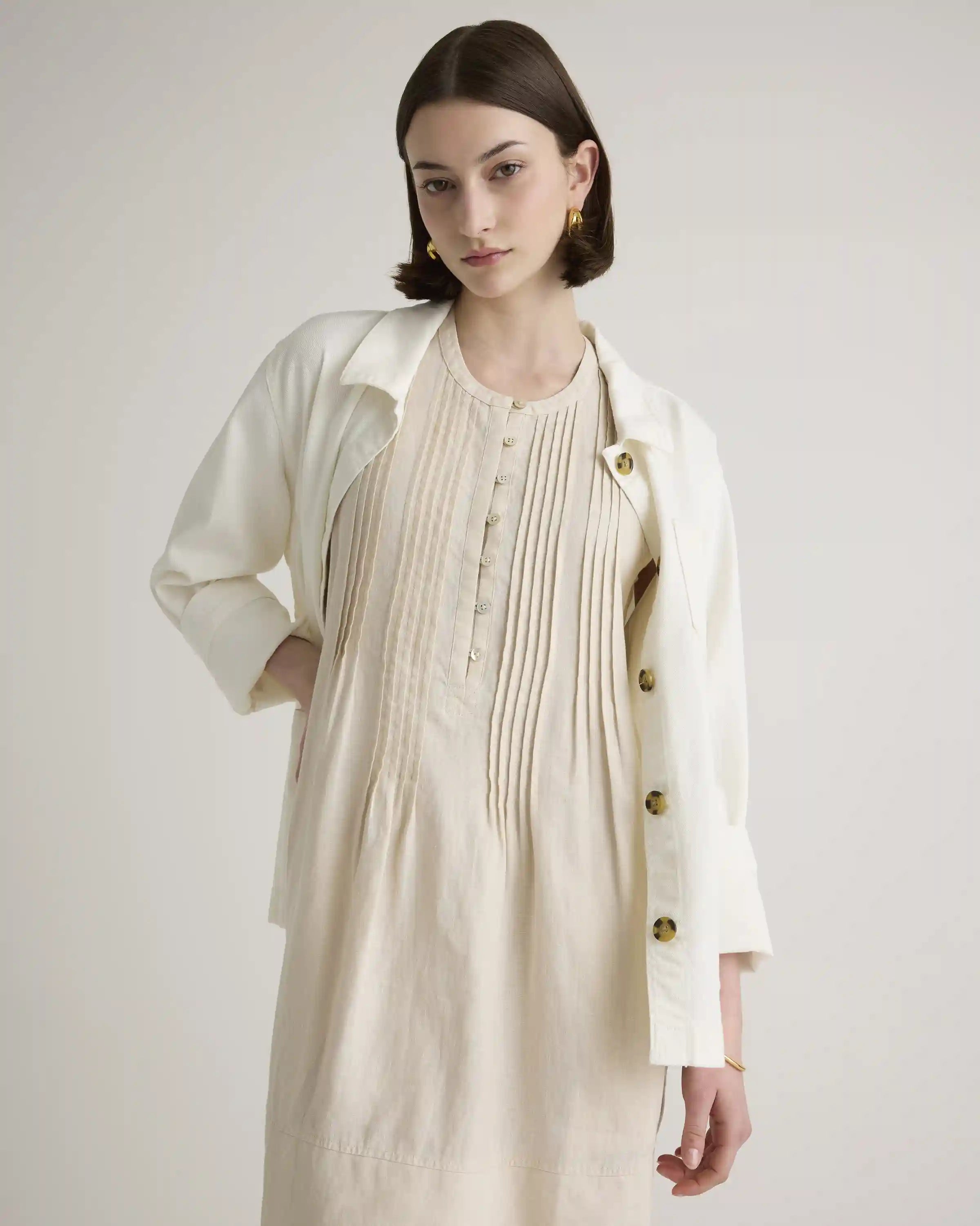 100% European Linen Sleeveless Swing Dress