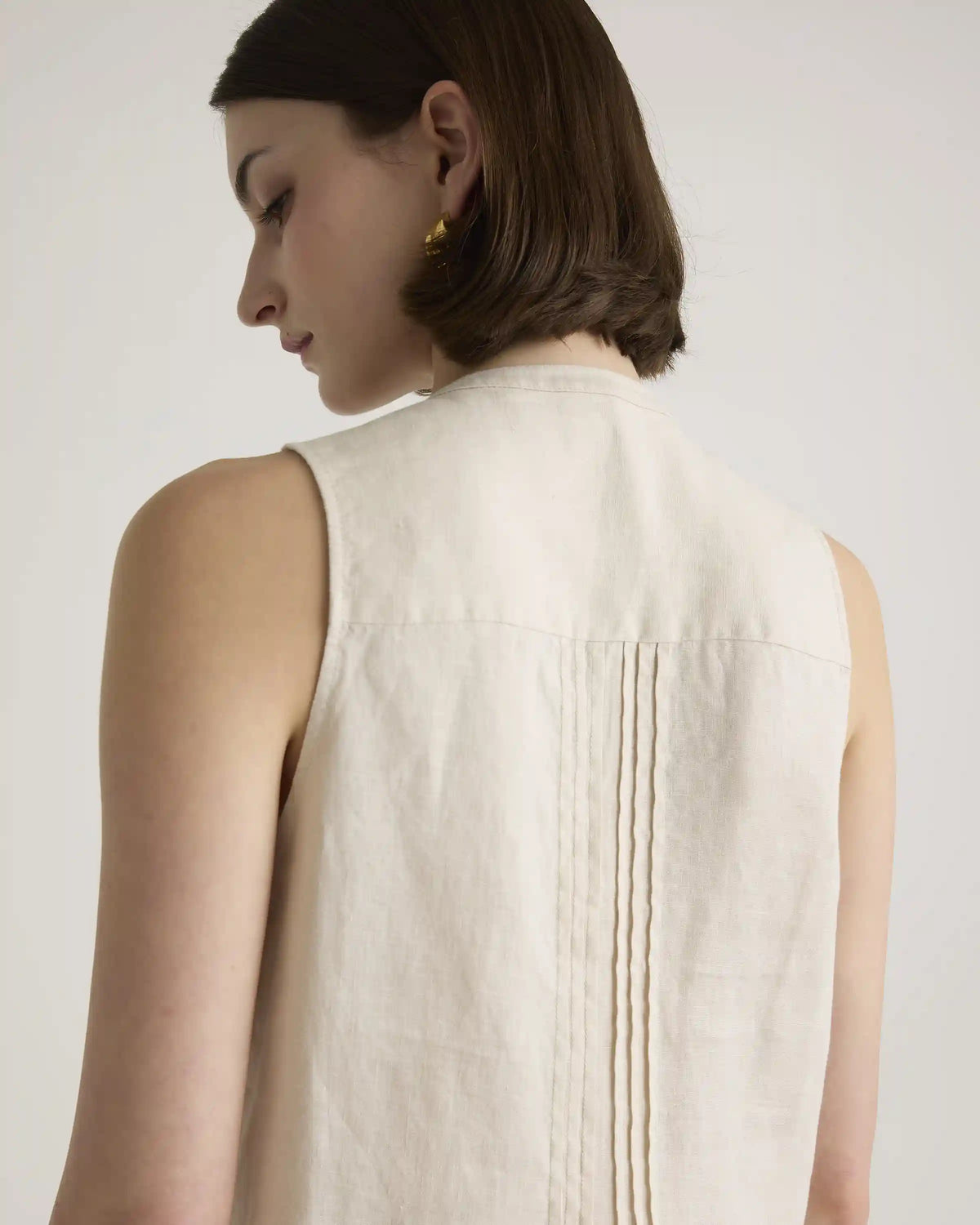 100% European Linen Sleeveless Swing Dress