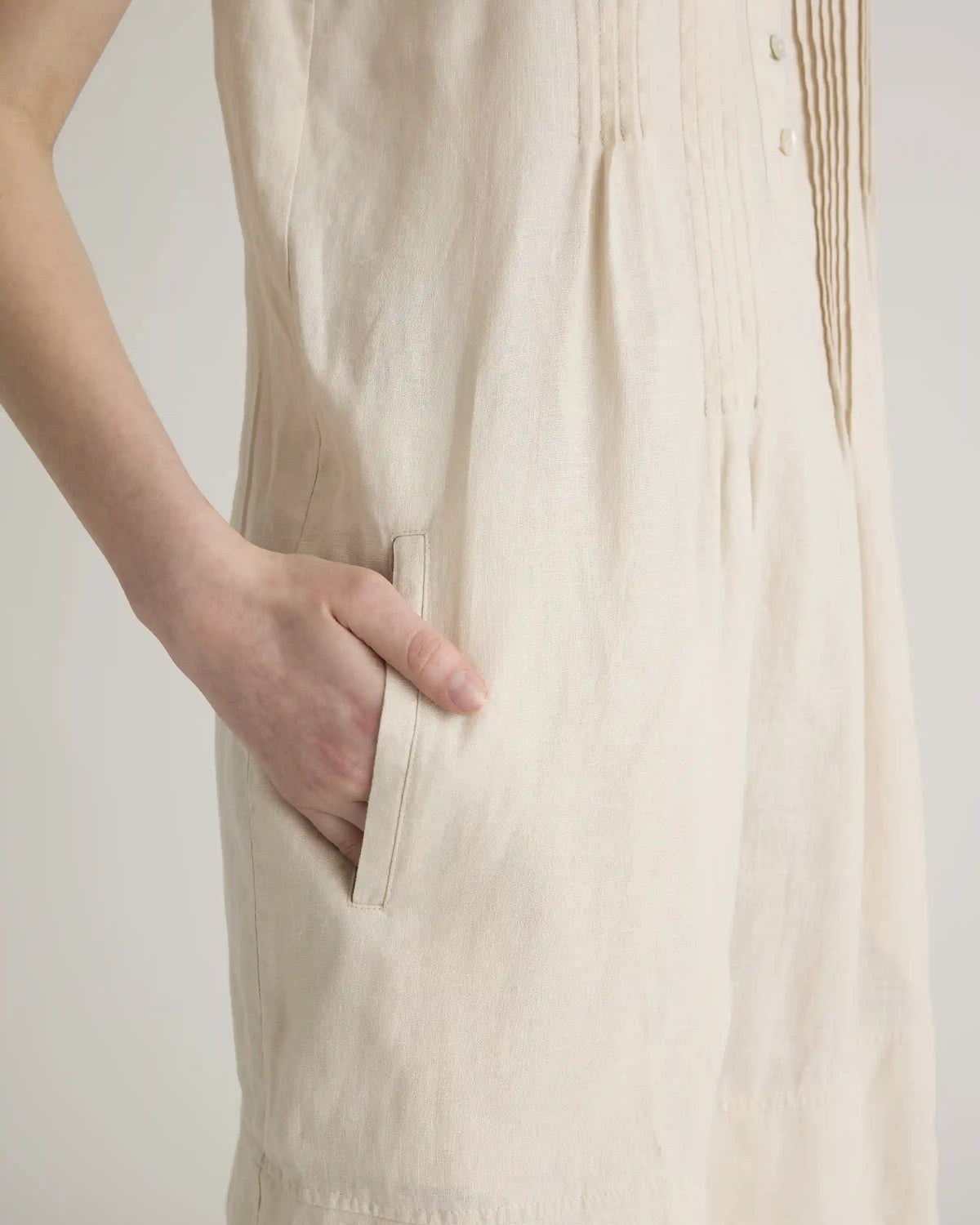 100% European Linen Sleeveless Swing Dress