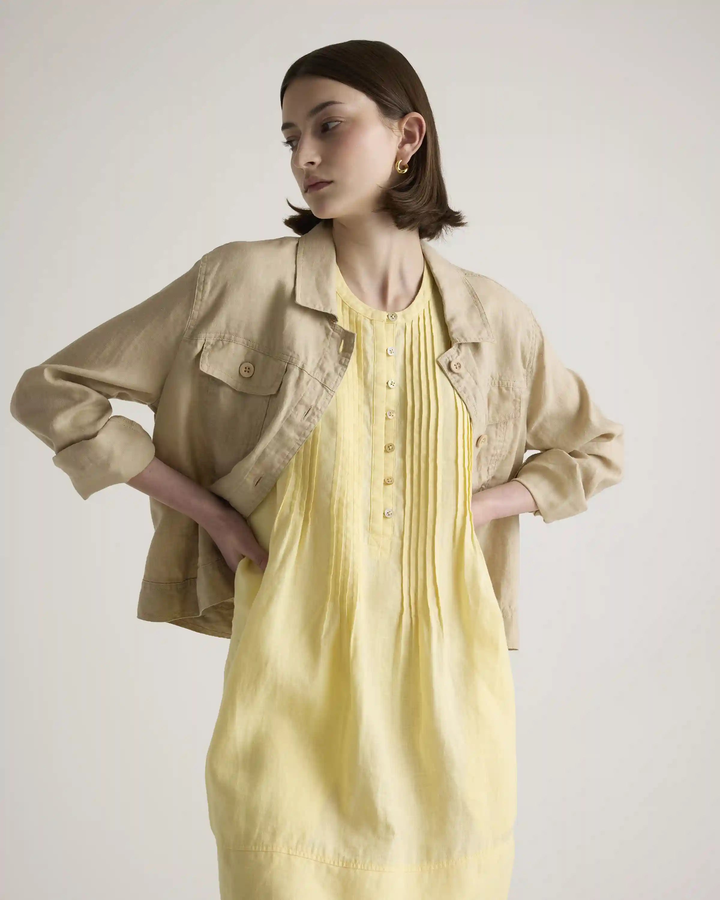 100% European Linen Sleeveless Swing Dress