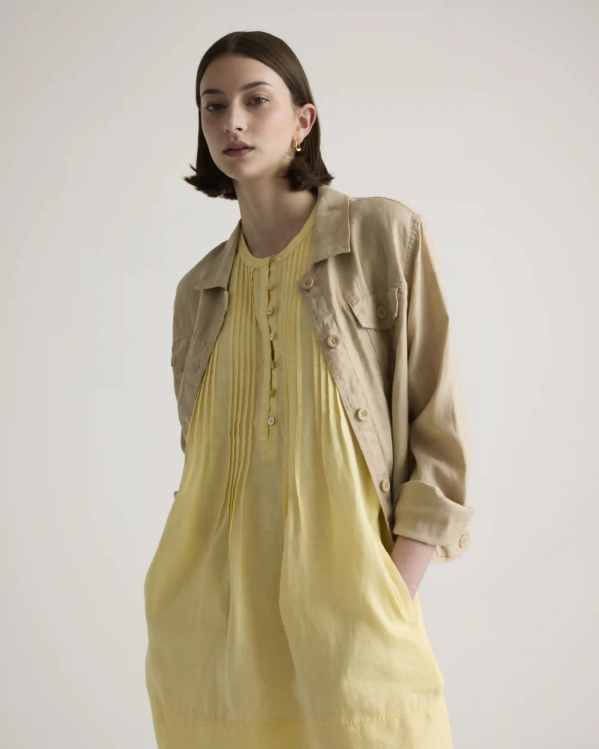 100% European Linen Sleeveless Swing Dress