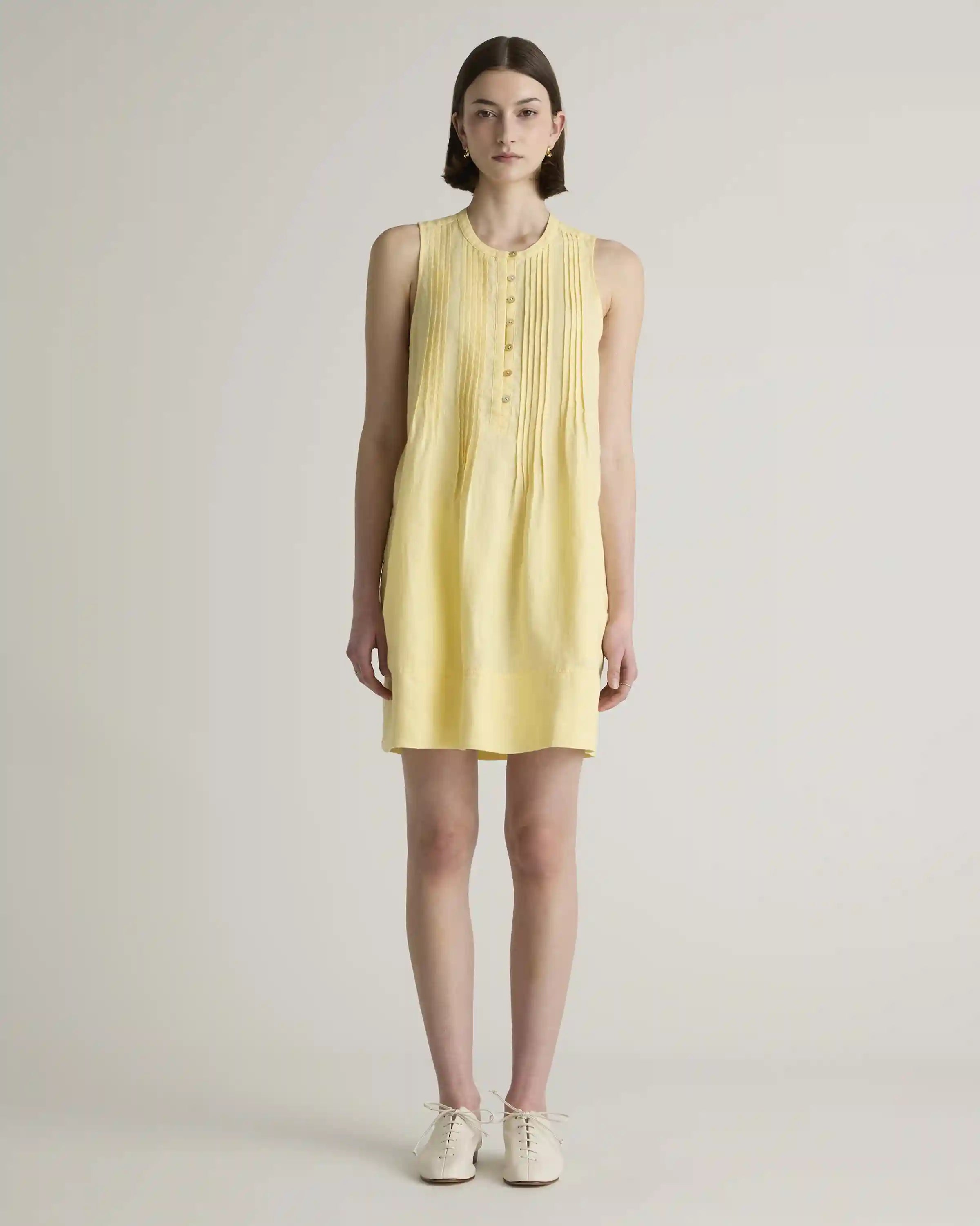 100% European Linen Sleeveless Swing Dress