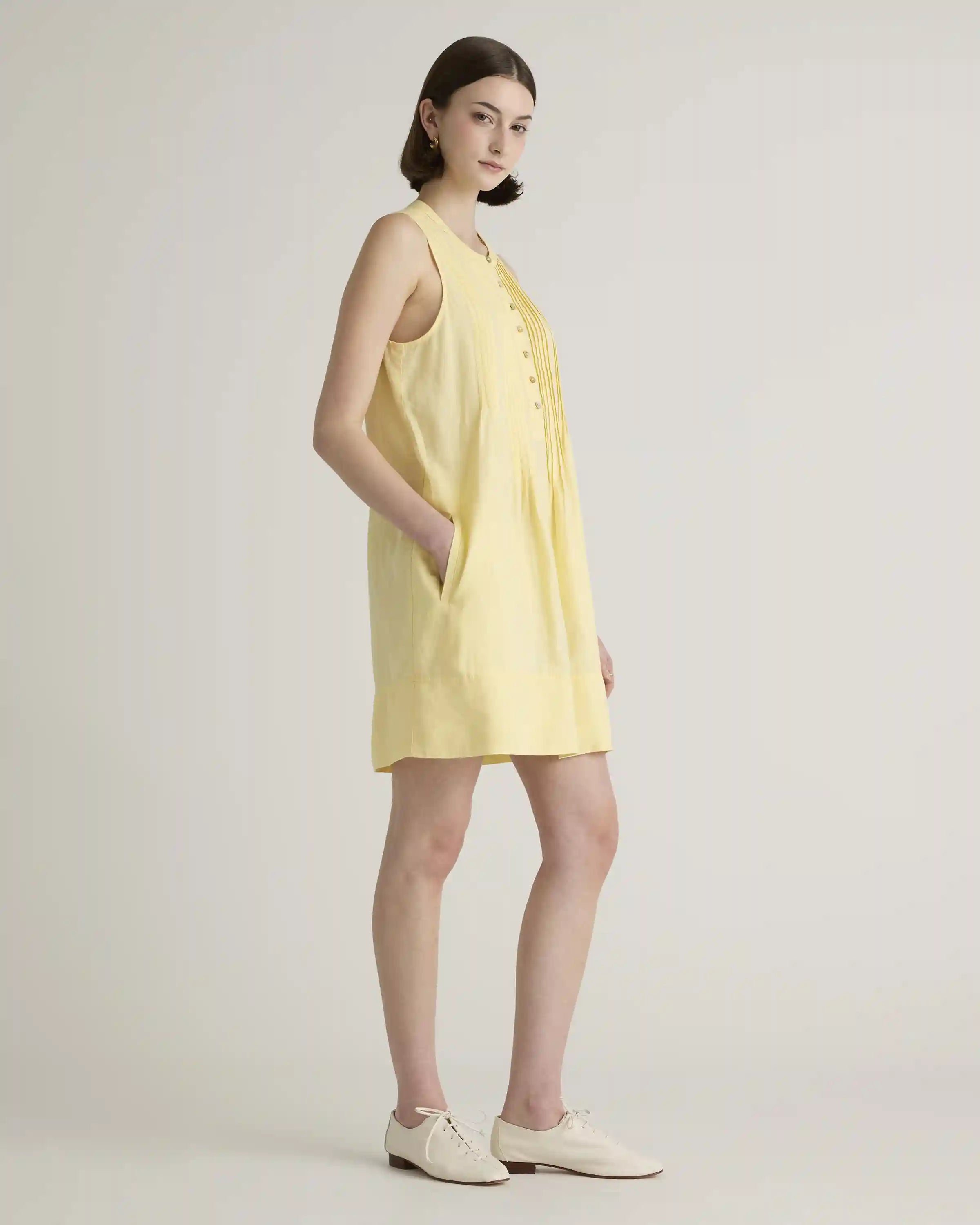 100% European Linen Sleeveless Swing Dress