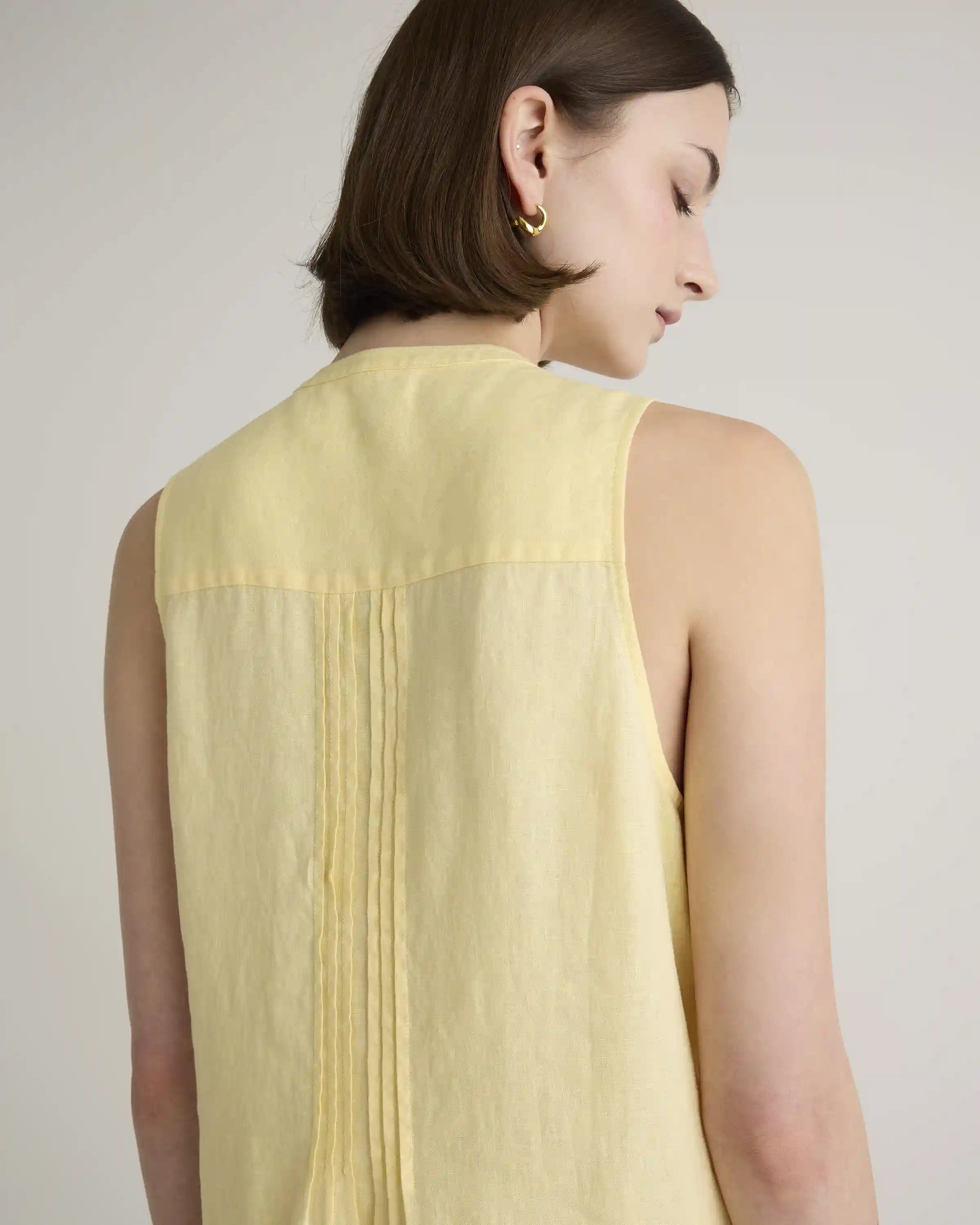 100% European Linen Sleeveless Swing Dress