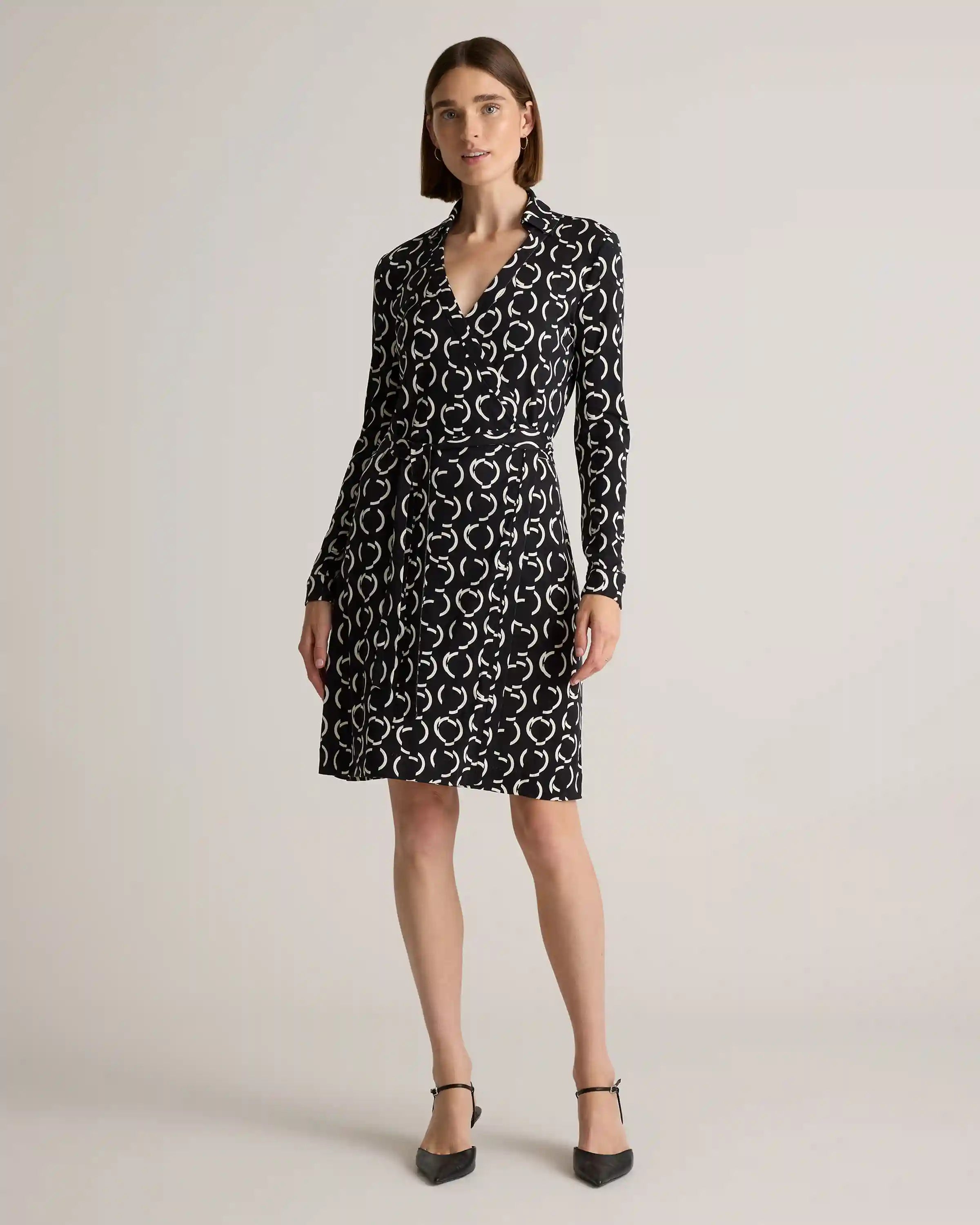 100% Silk Jersey Mini Wrap Dress