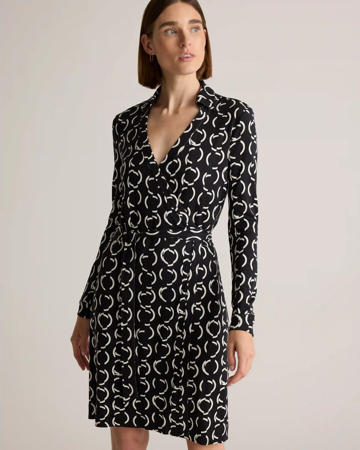 100% Silk Jersey Mini Wrap Dress