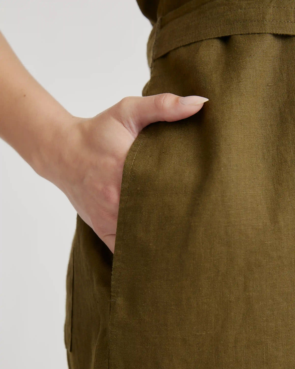 100% European Linen Square Neck Jumpsuit