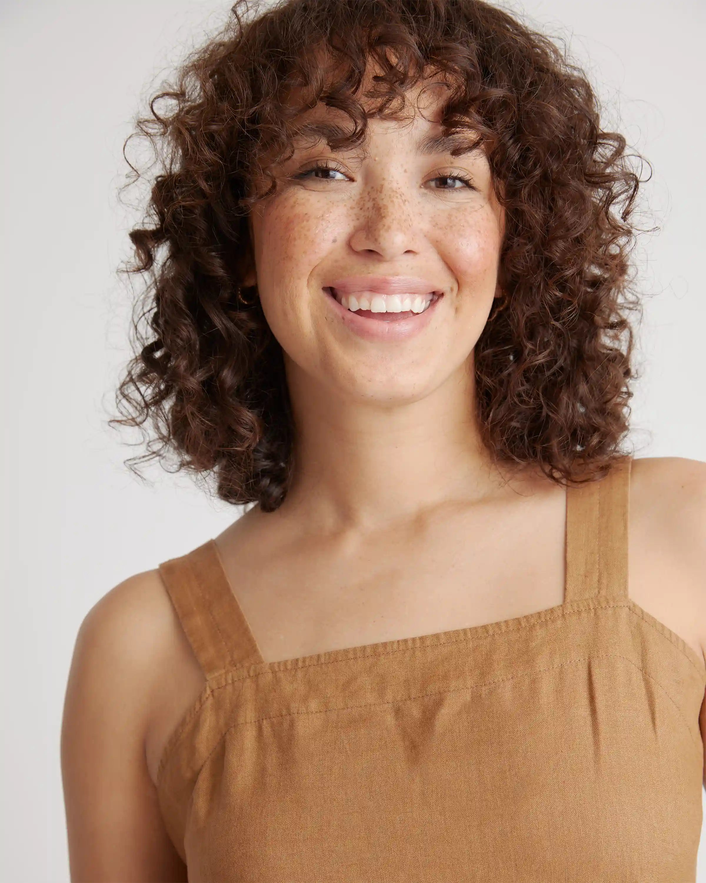 100% European Linen Square Neck Jumpsuit