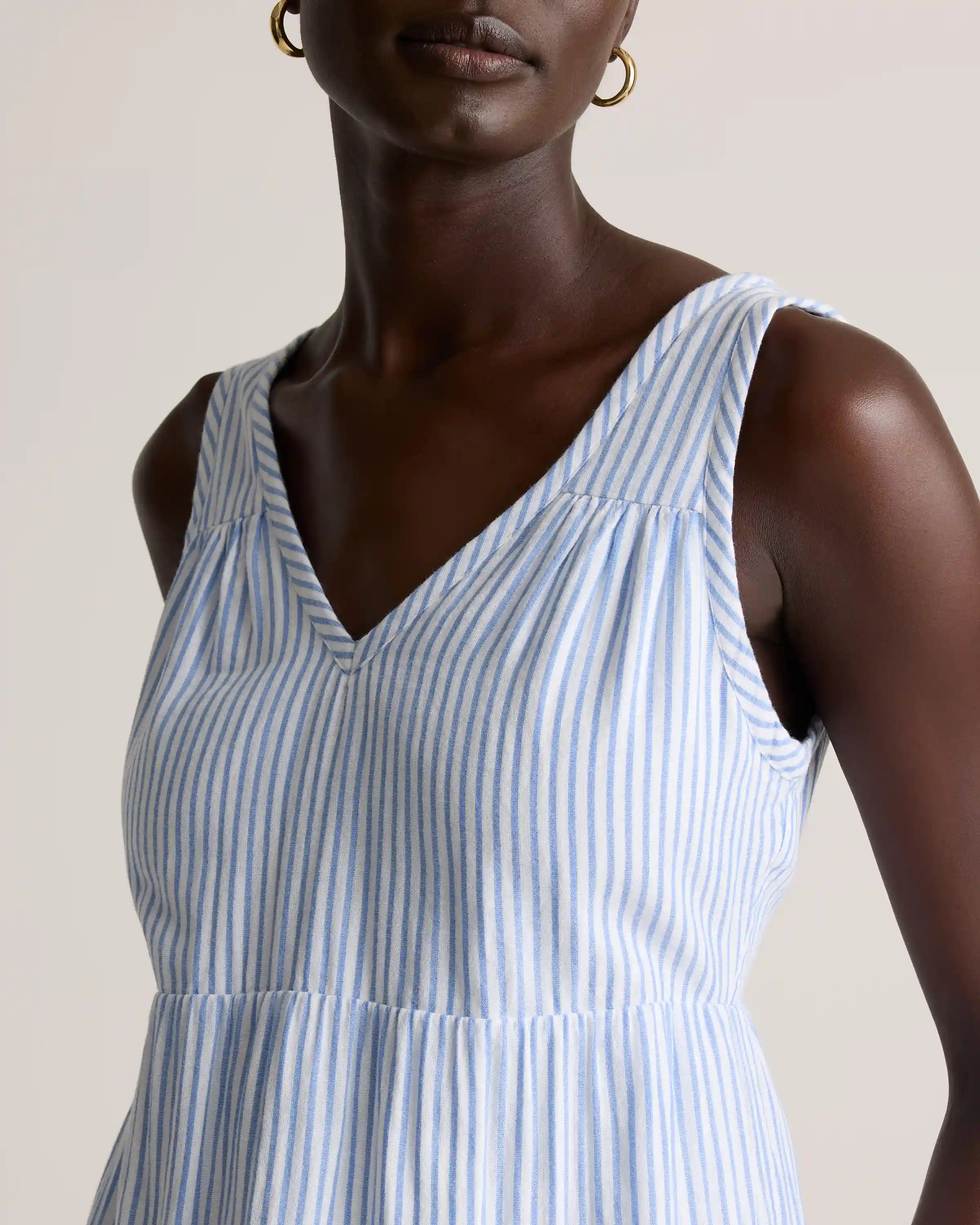100% Organic Cotton Gauze Tiered Maxi Dress
