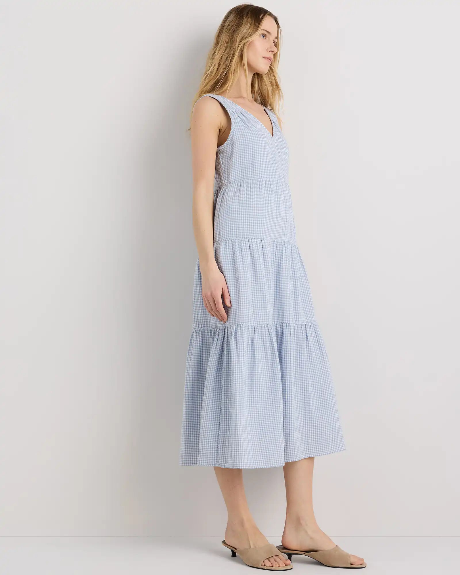 100% Organic Cotton Gauze Tiered Maxi Dress