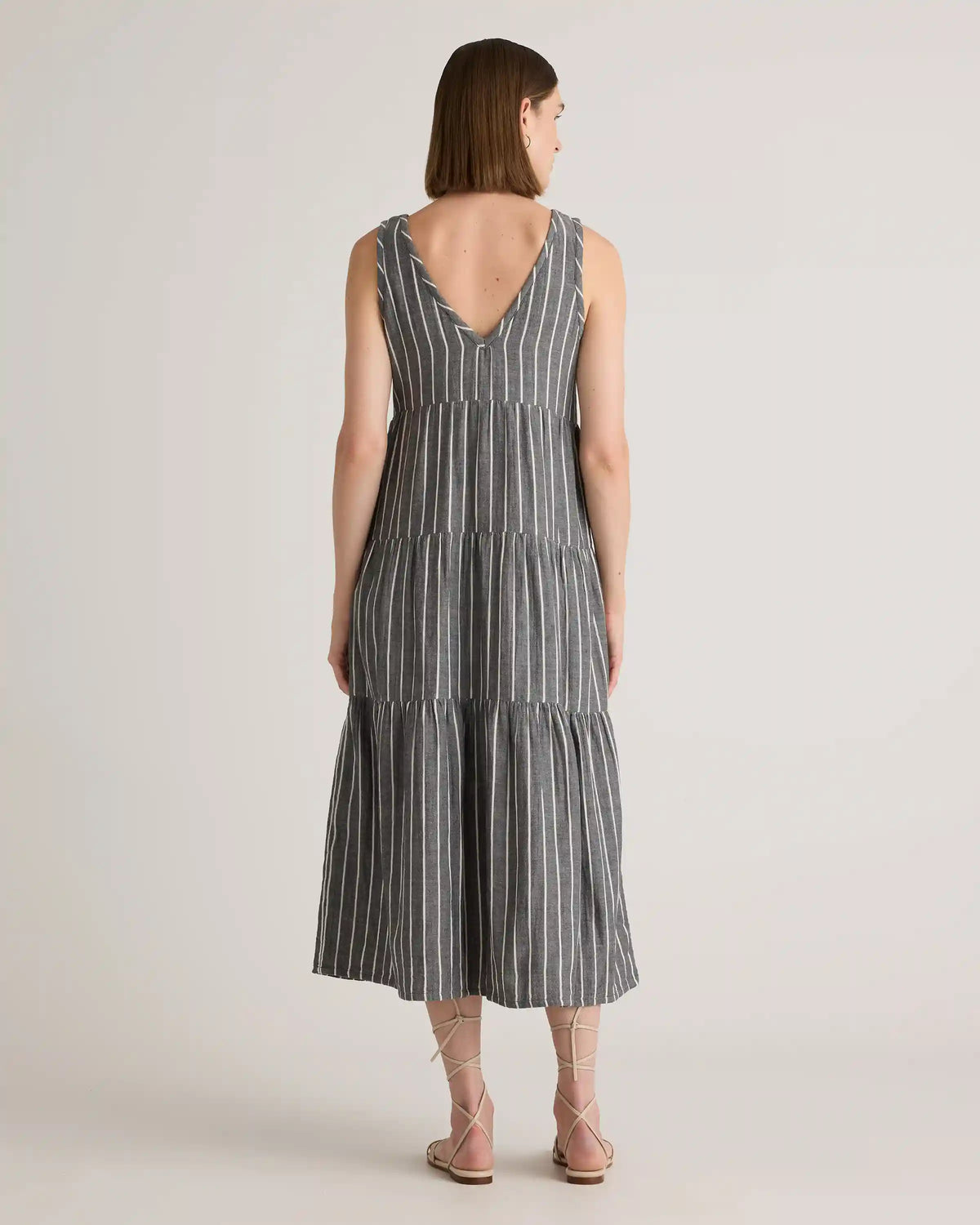 100% Organic Cotton Gauze Tiered Maxi Dress