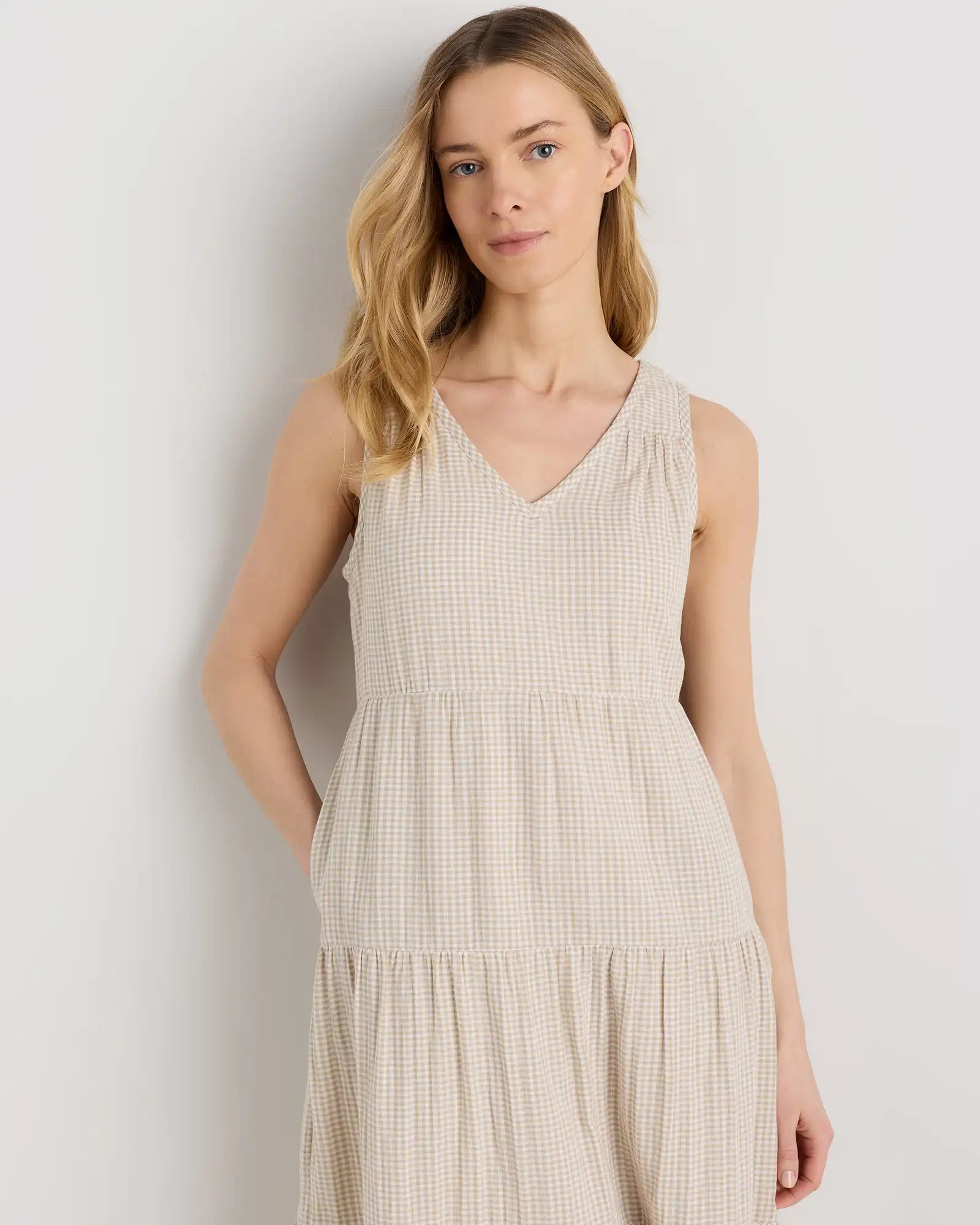 100% Organic Cotton Gauze Tiered Maxi Dress
