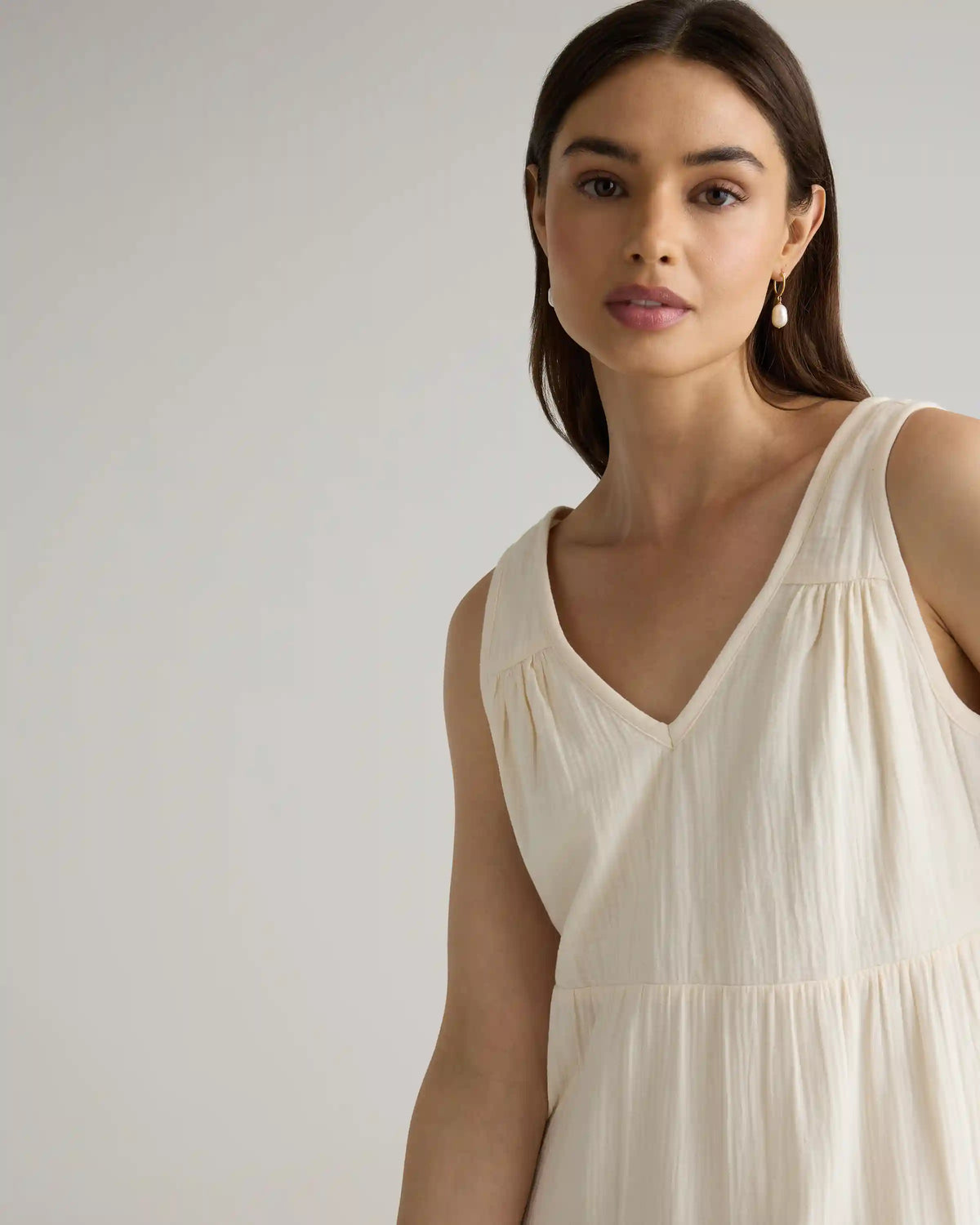 100% Organic Cotton Gauze Tiered Maxi Dress