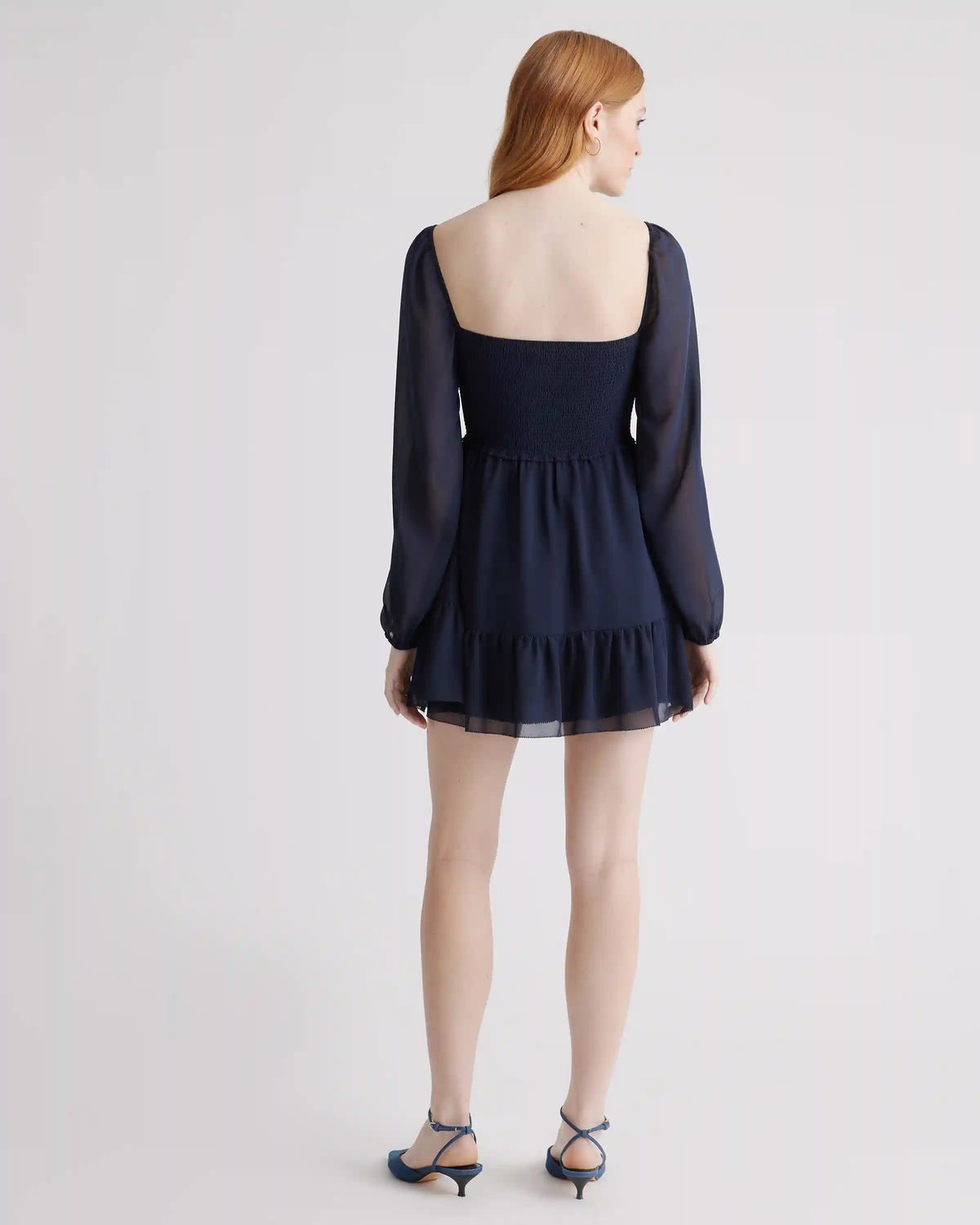 Chiffon Smocked Mini Dress