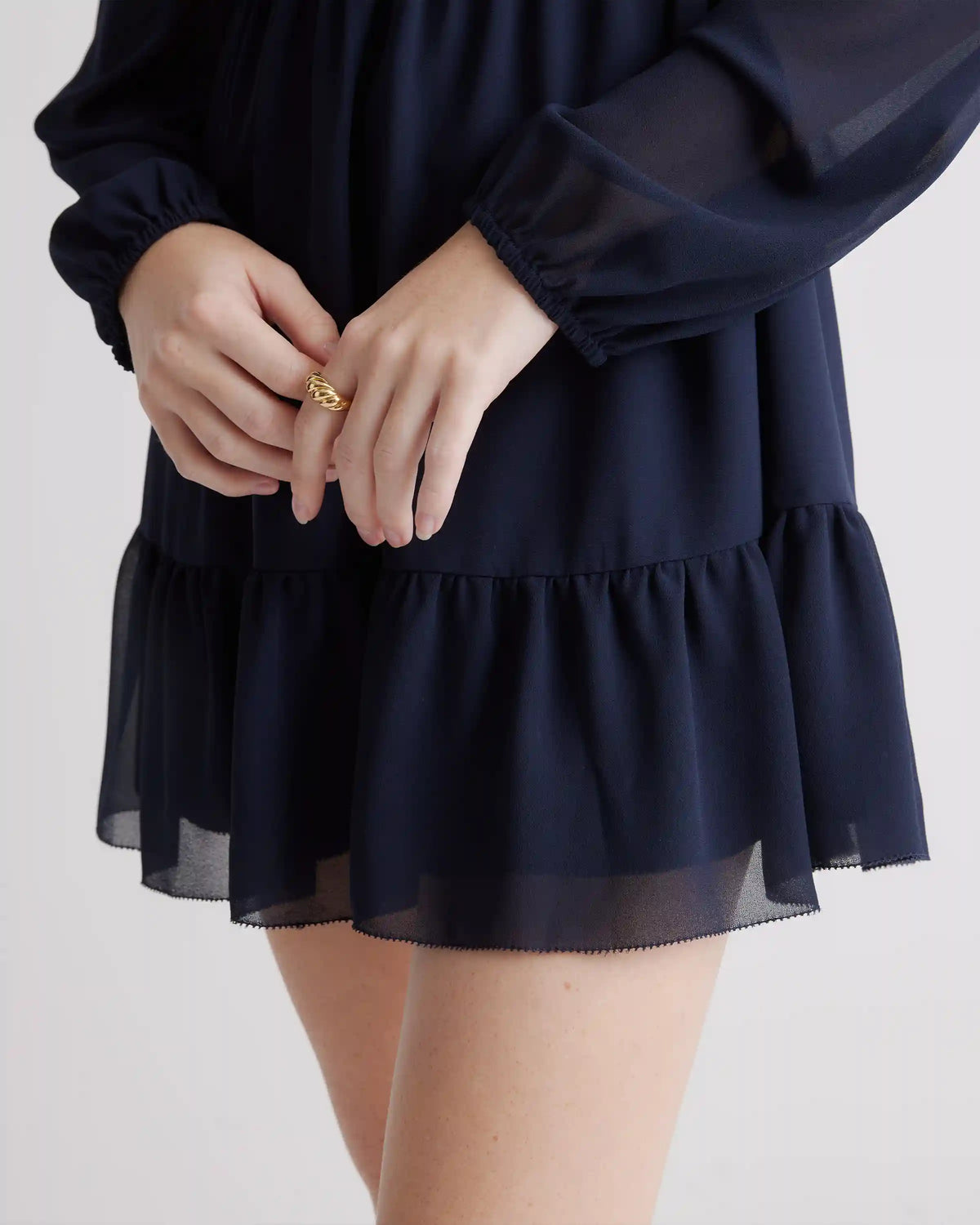 Chiffon Smocked Mini Dress
