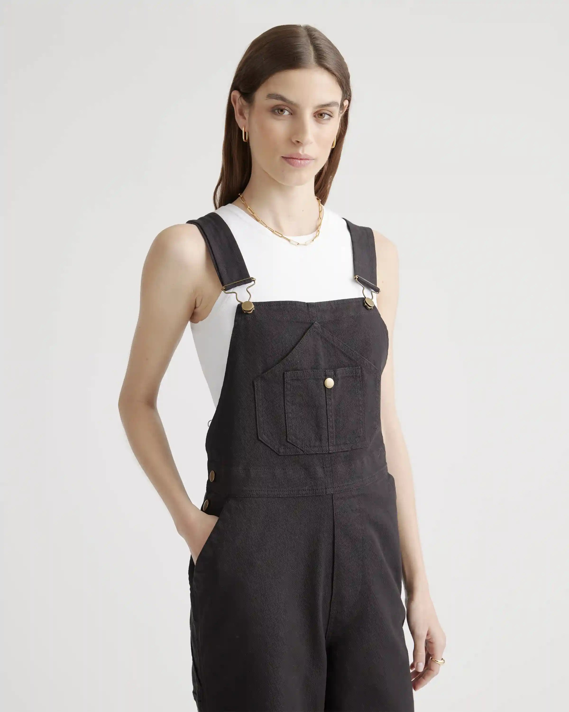 Organic Stretch Cotton Twill Relaxed Overalls