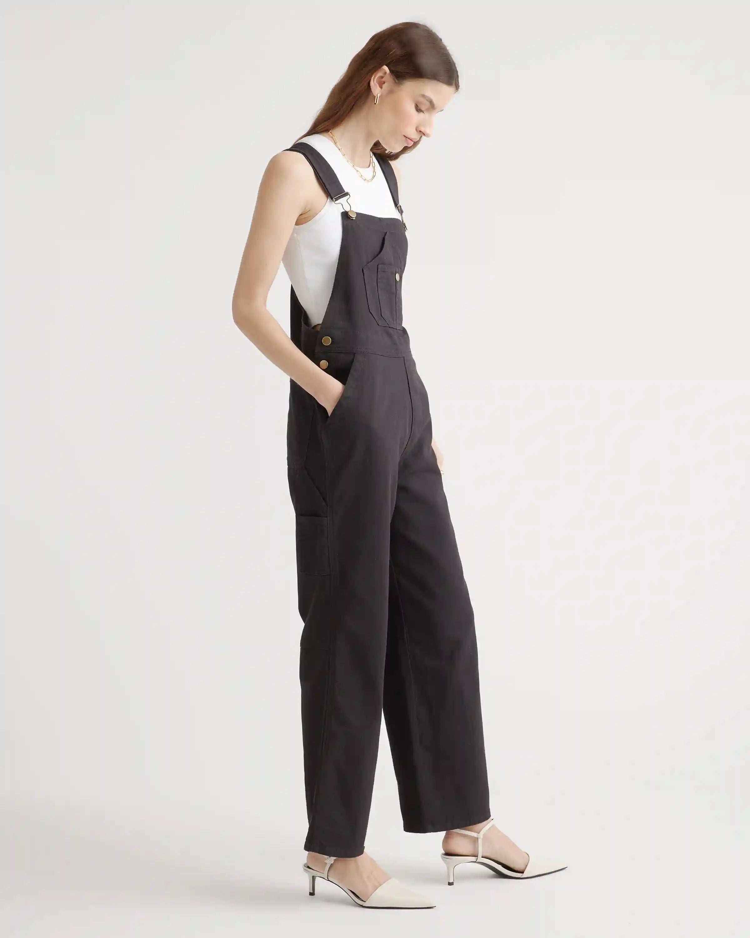 Organic Stretch Cotton Twill Relaxed Overalls