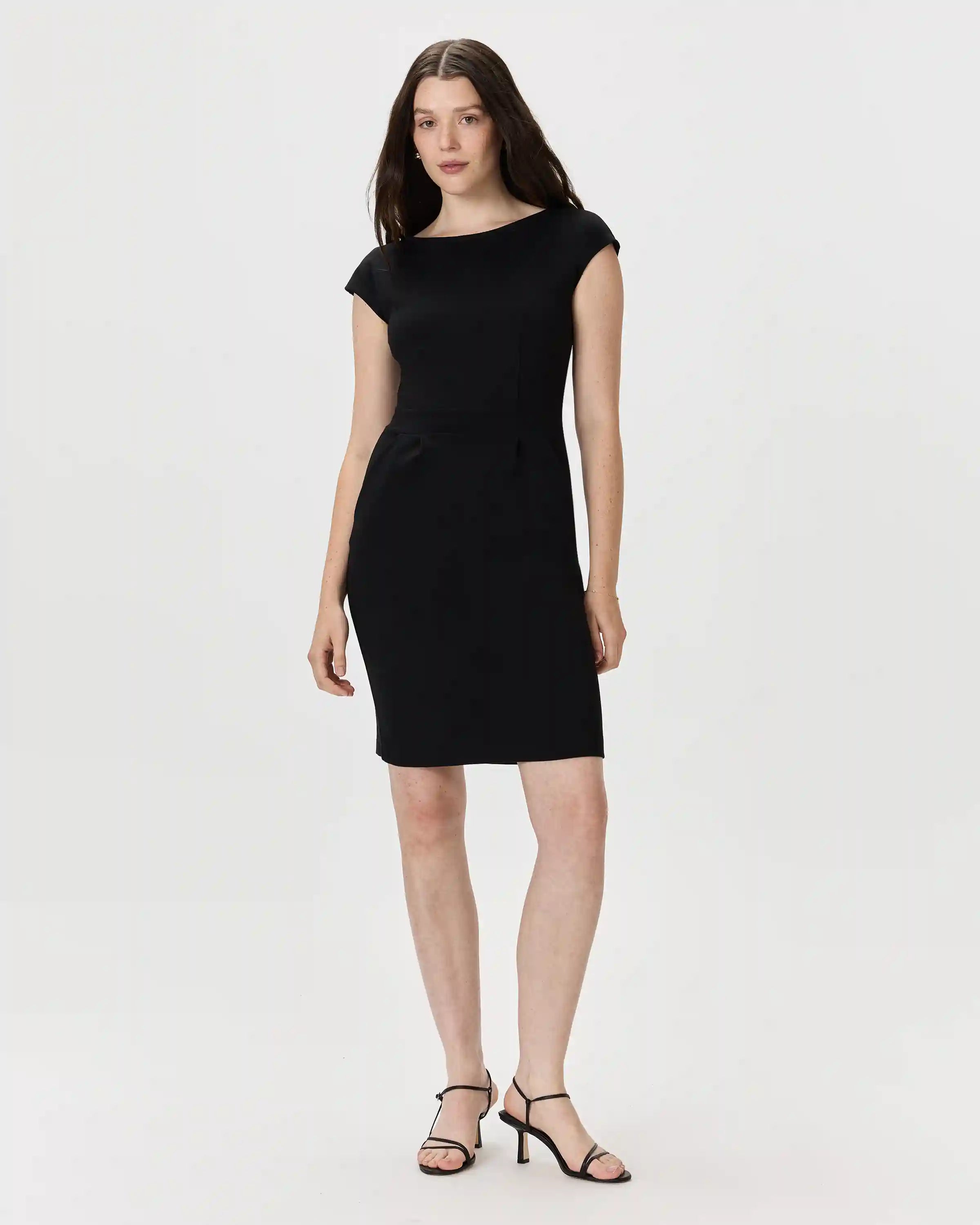 Ultra-Stretch Ponte Cap Sleeve Dress