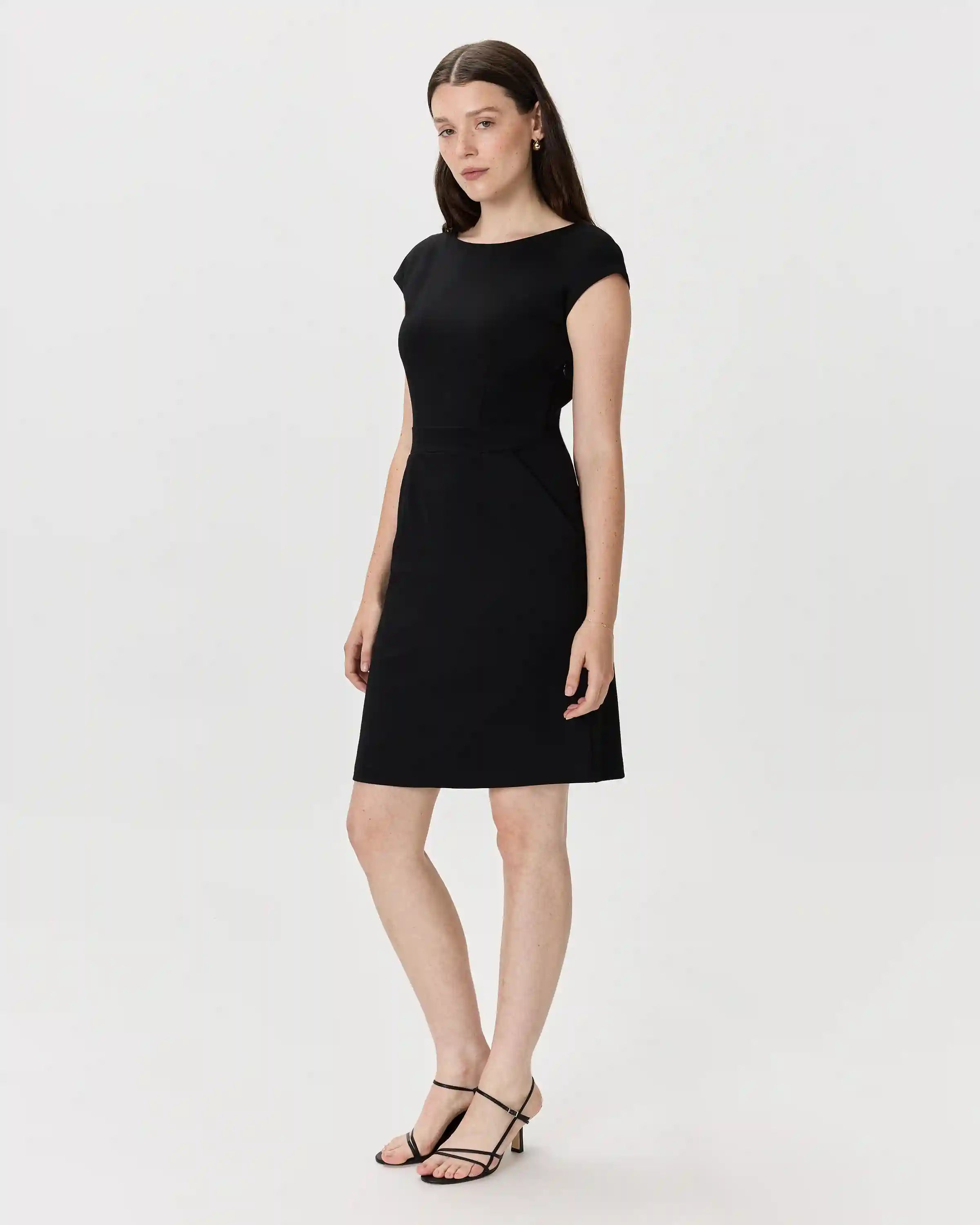 Ultra-Stretch Ponte Cap Sleeve Dress
