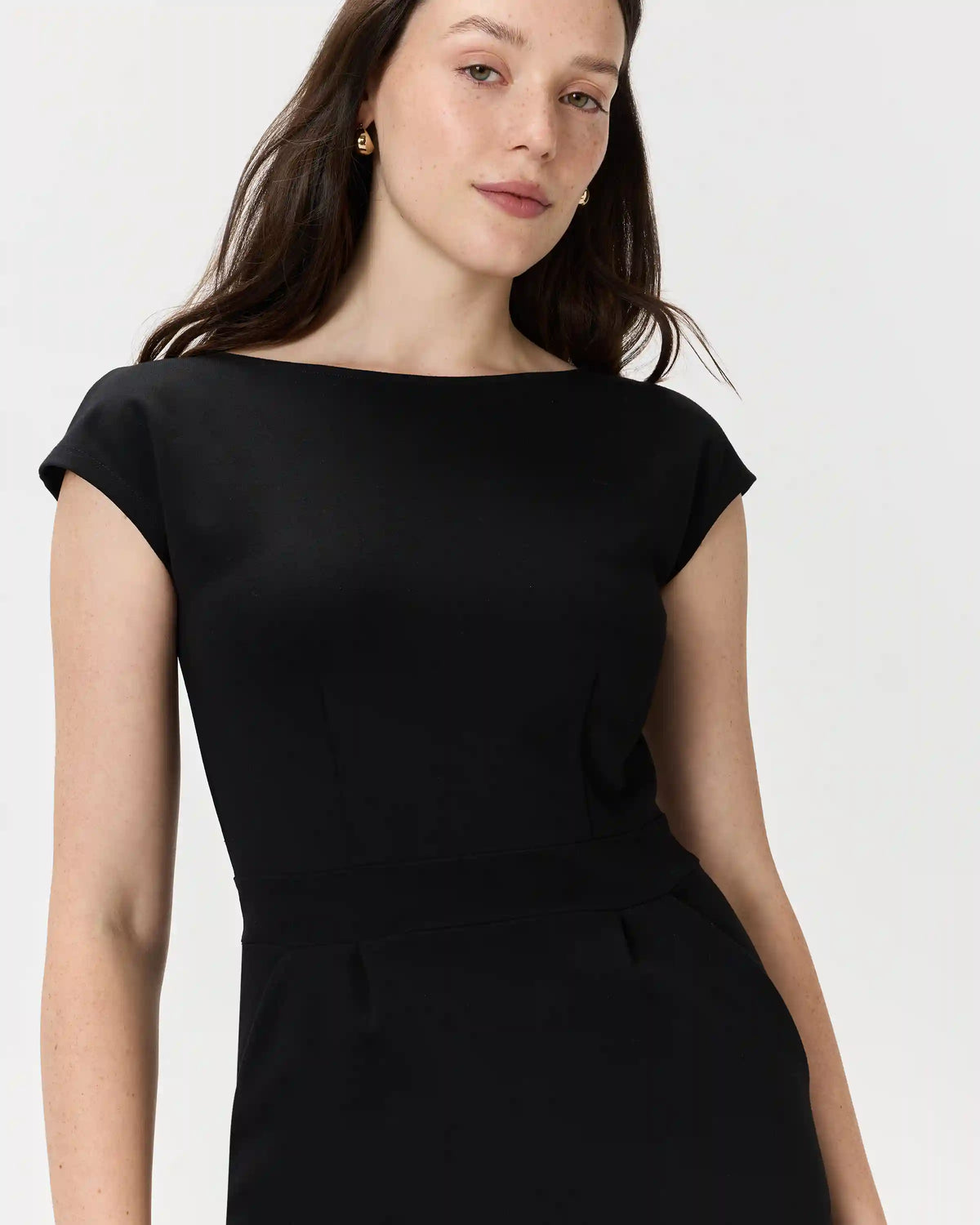 Ultra-Stretch Ponte Cap Sleeve Dress