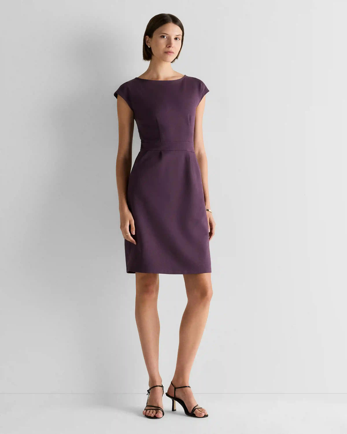 Ultra-Stretch Ponte Cap Sleeve Dress