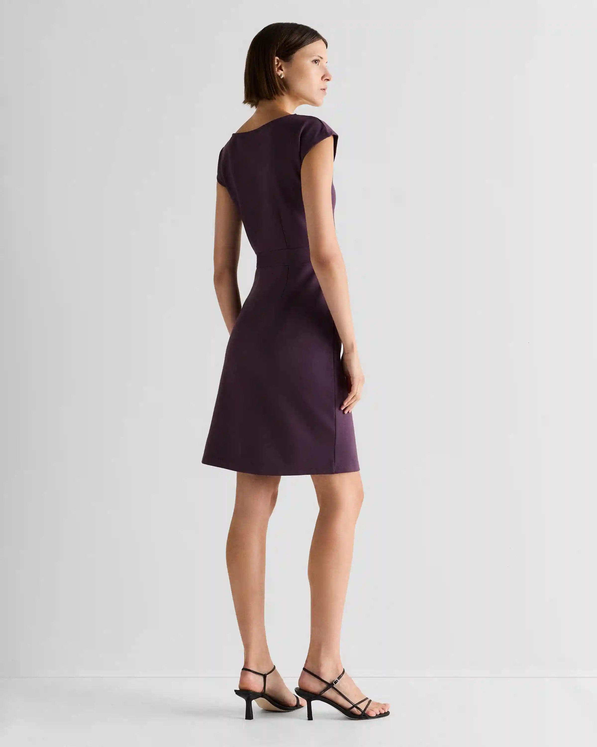 Ultra-Stretch Ponte Cap Sleeve Dress