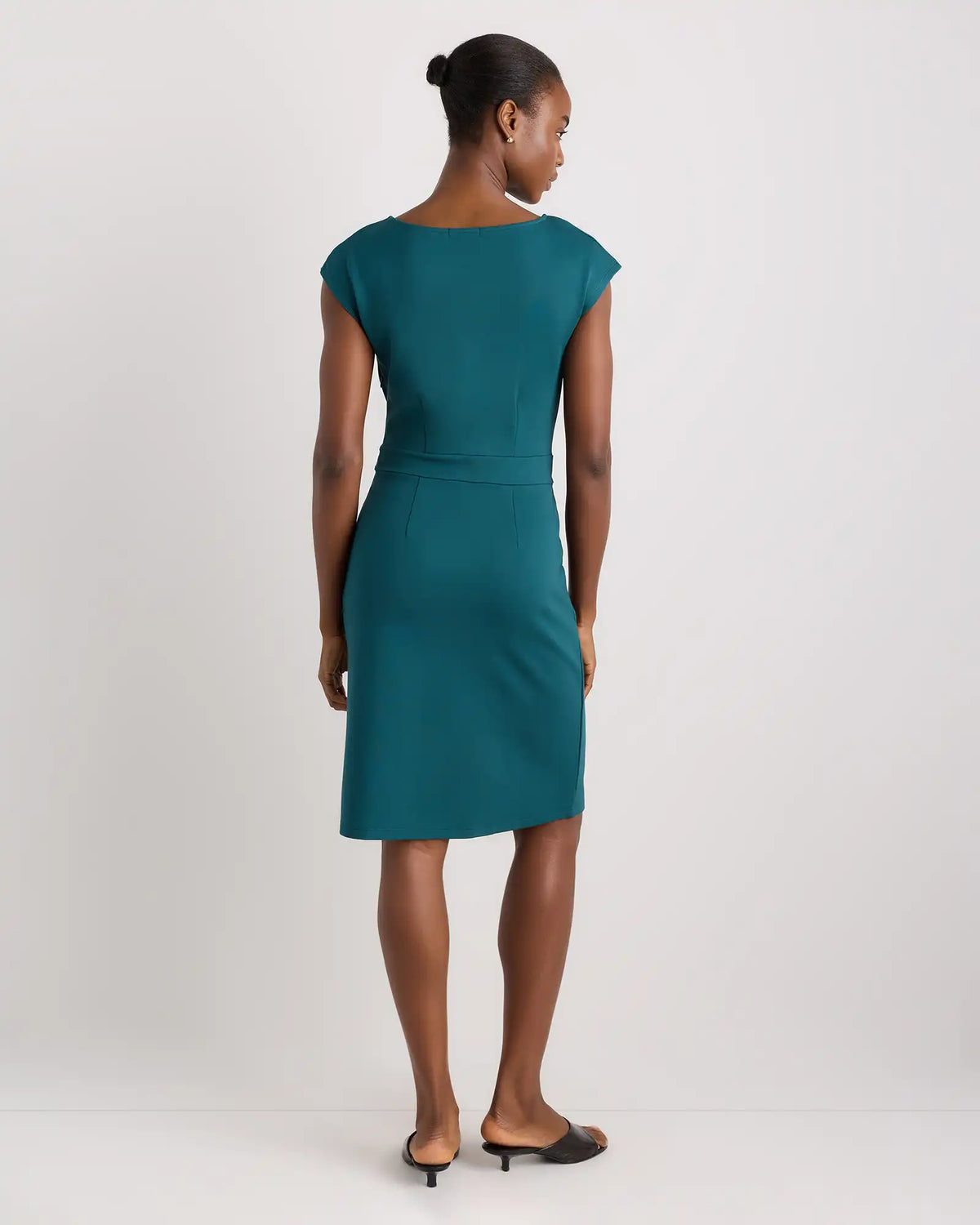 Ultra-Stretch Ponte Cap Sleeve Dress