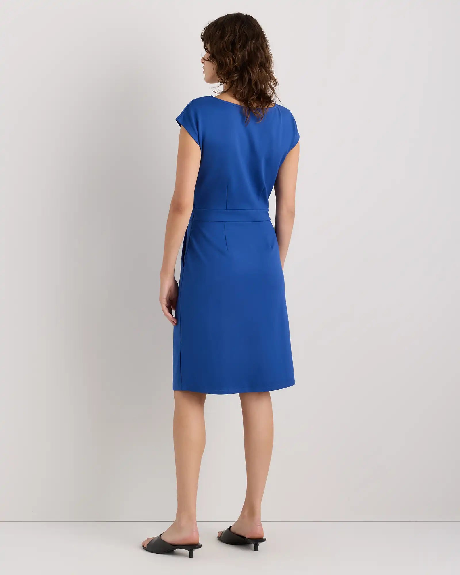Ultra-Stretch Ponte Cap Sleeve Dress