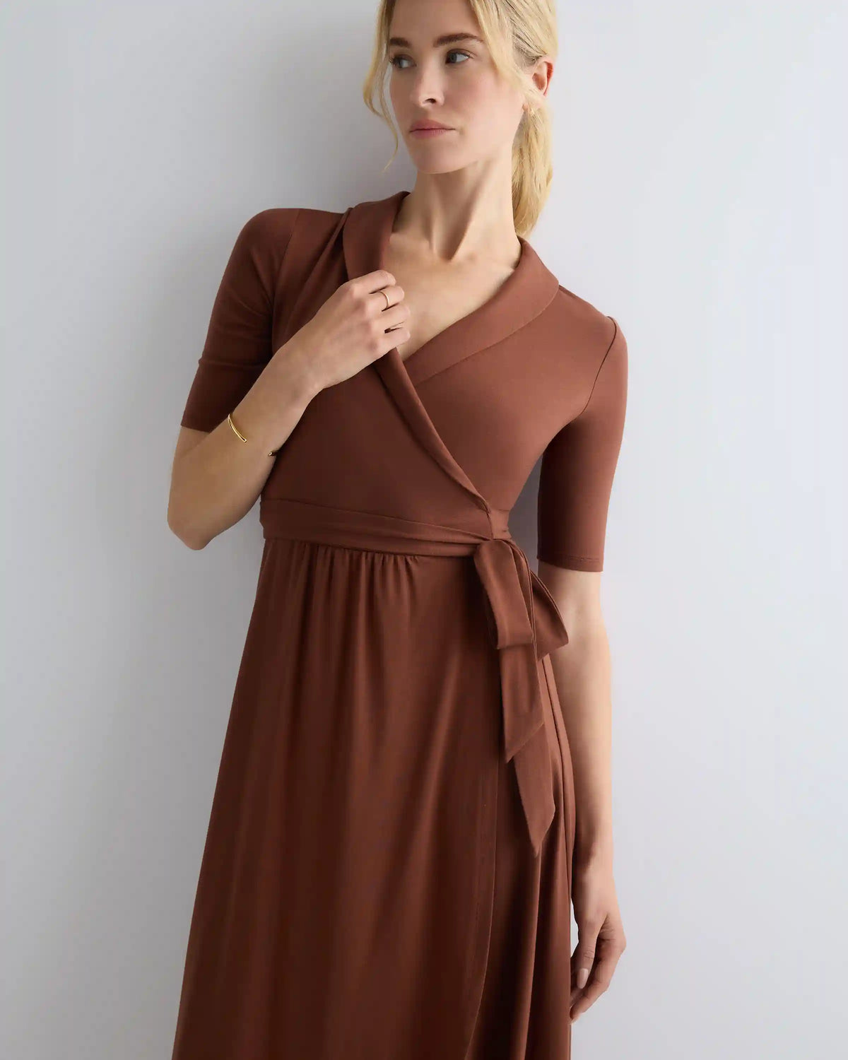 Tencel Jersey Midi Wrap Dress