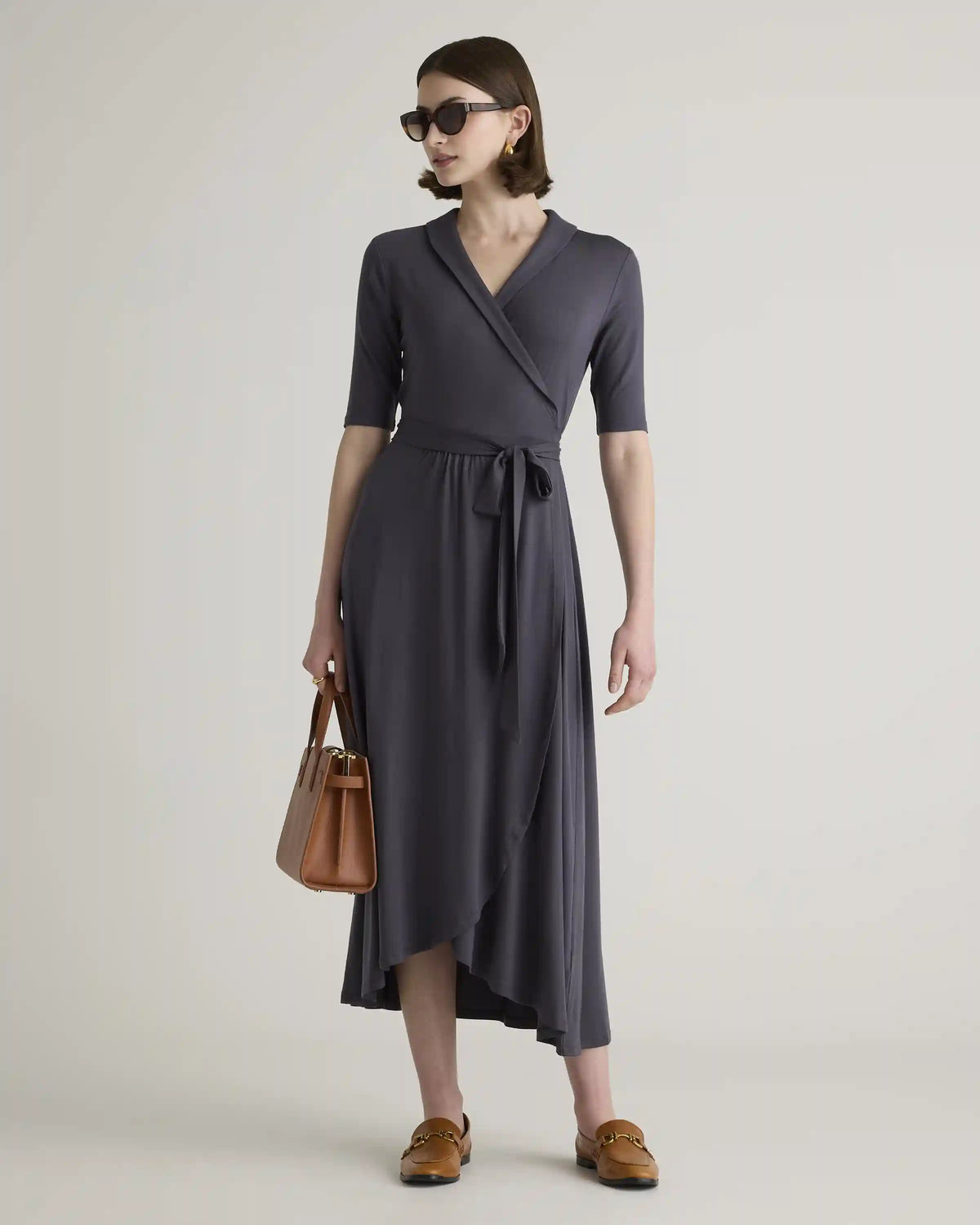 Tencel Jersey Midi Wrap Dress