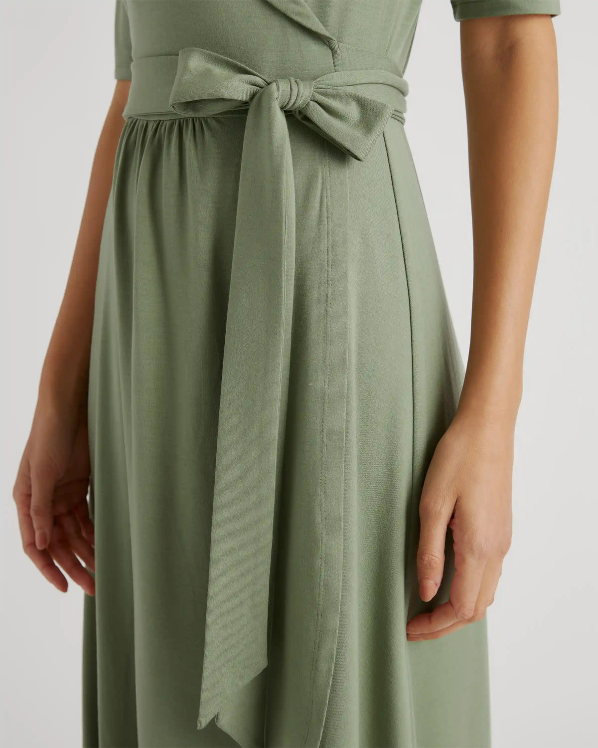Tencel Jersey Midi Wrap Dress