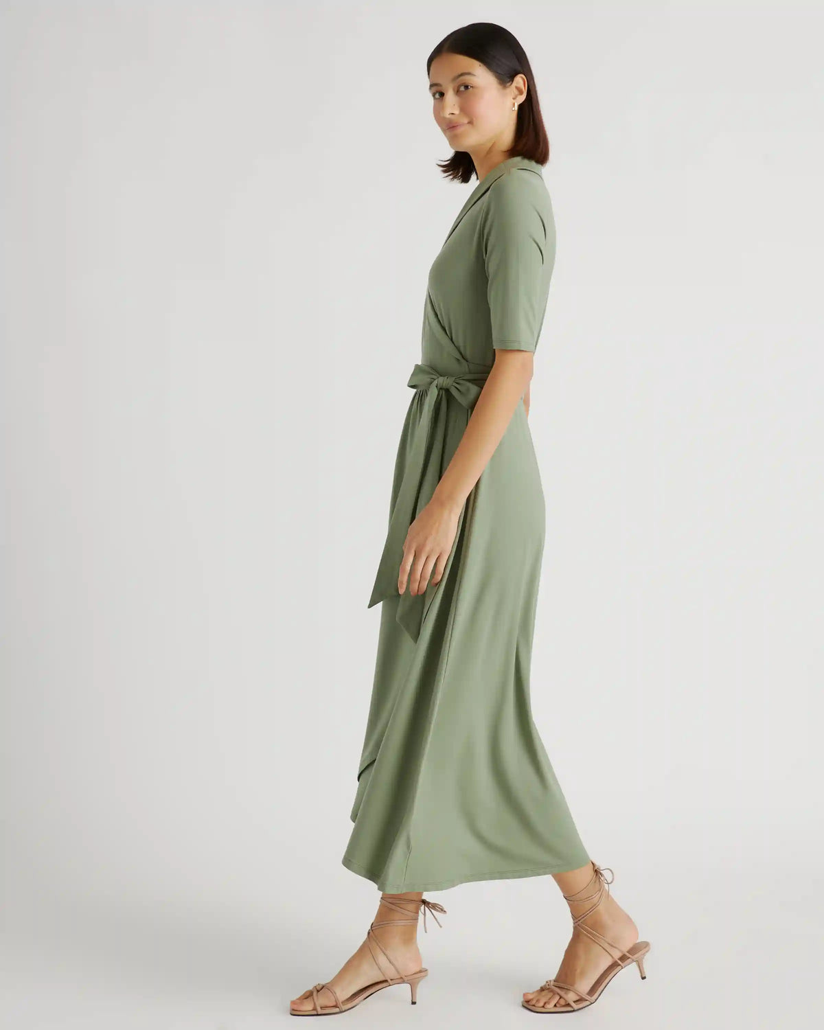 Tencel Jersey Midi Wrap Dress