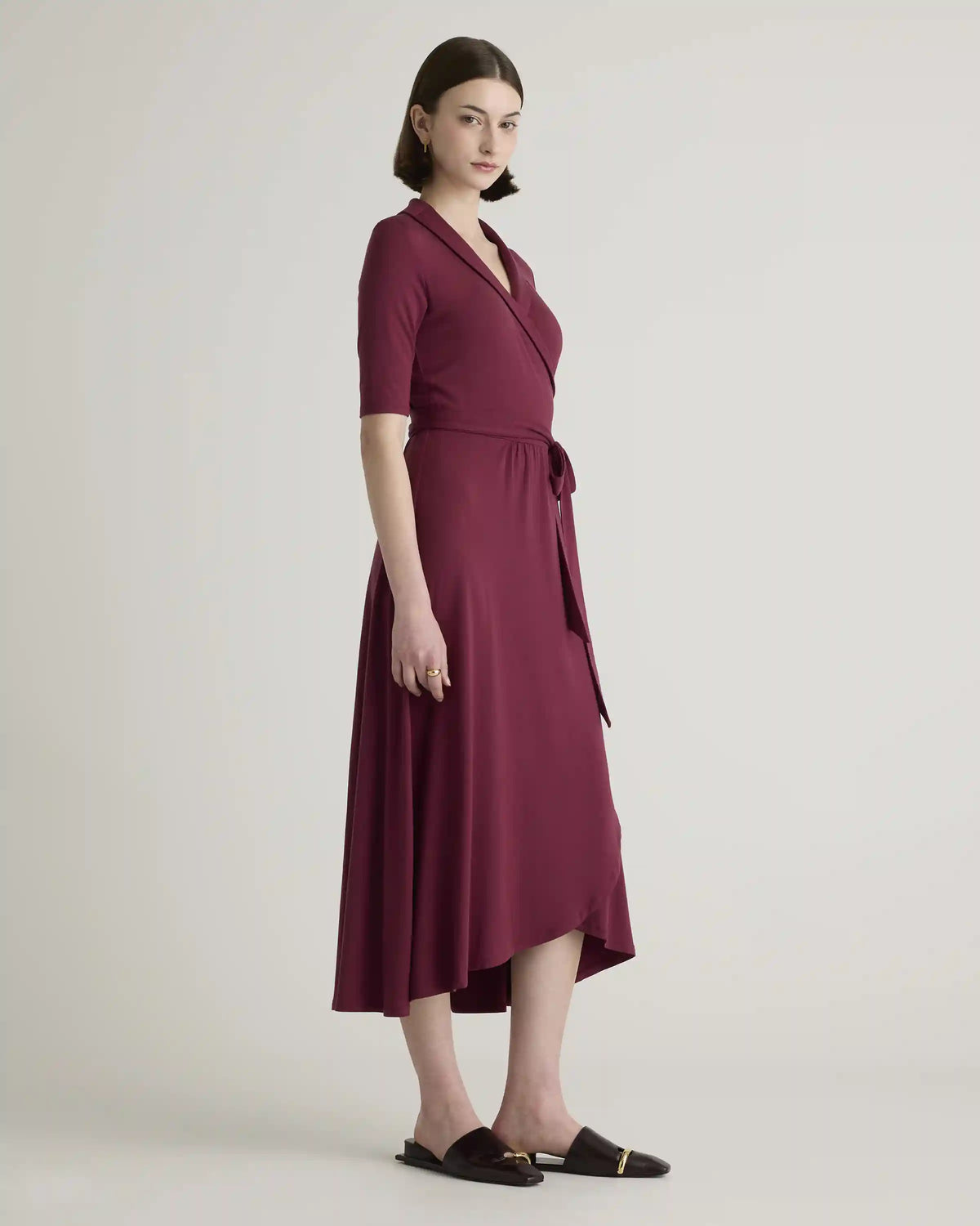 Tencel Jersey Midi Wrap Dress