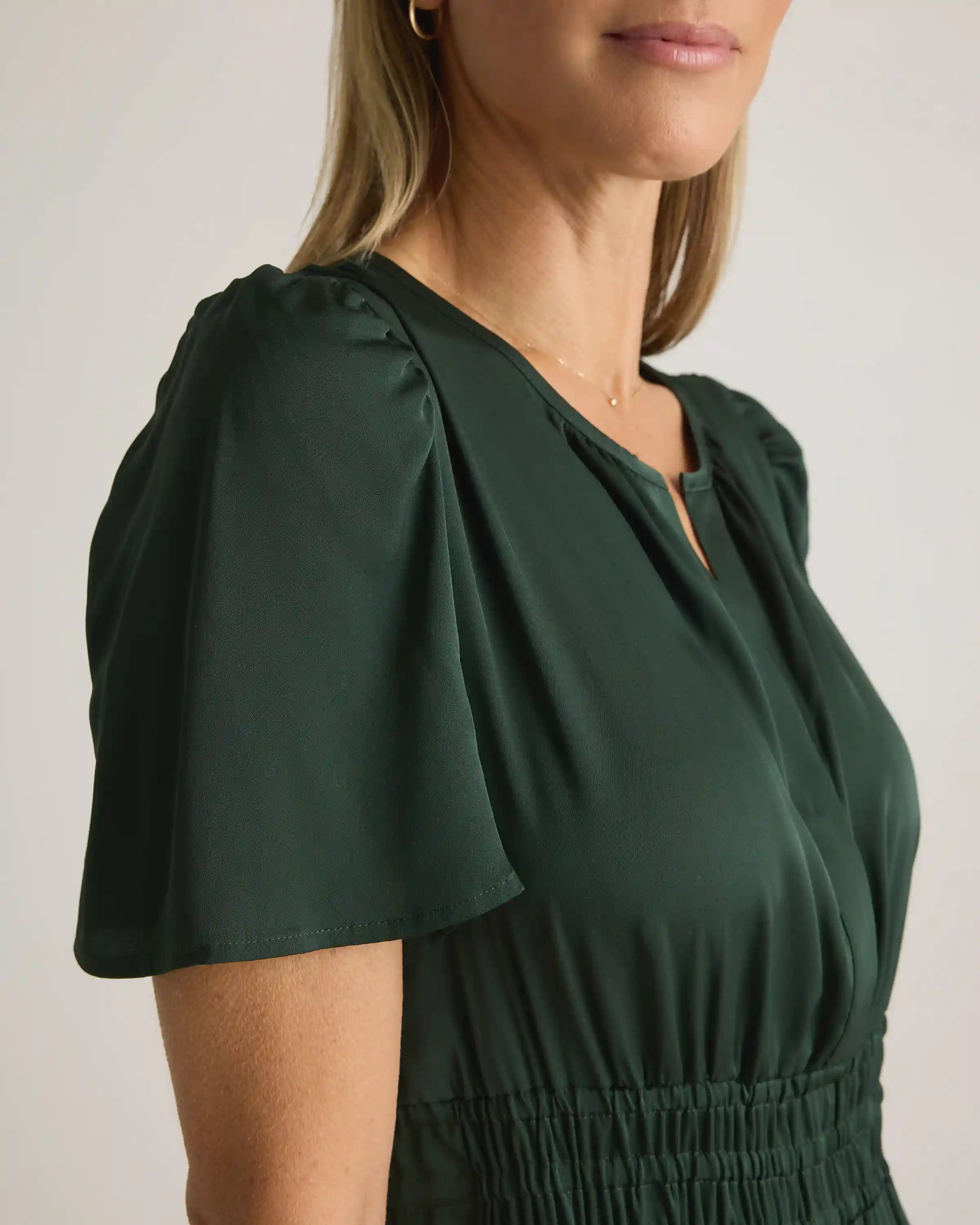 Washable Stretch Silk Tiered Maxi Dress