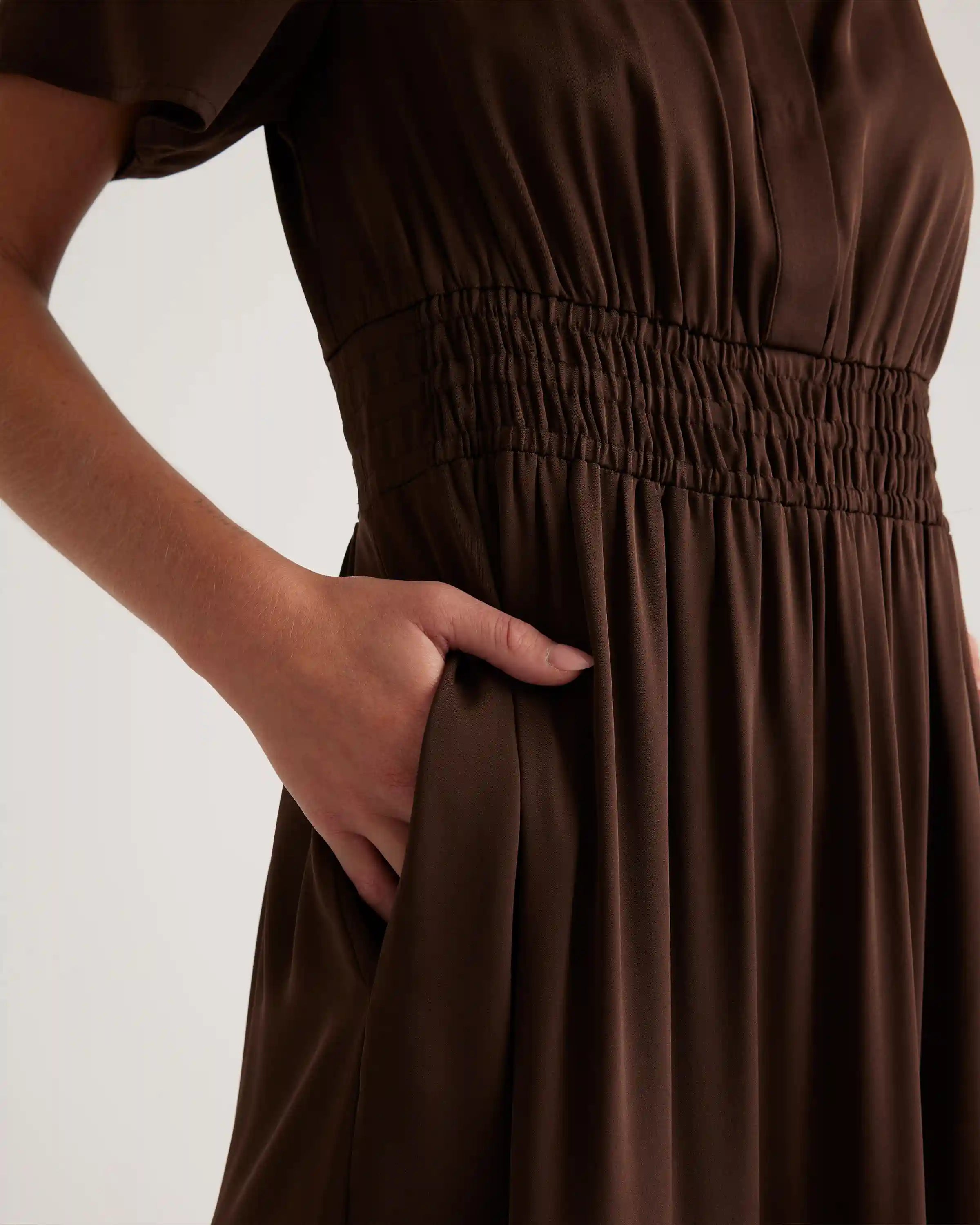 Washable Stretch Silk Tiered Maxi Dress