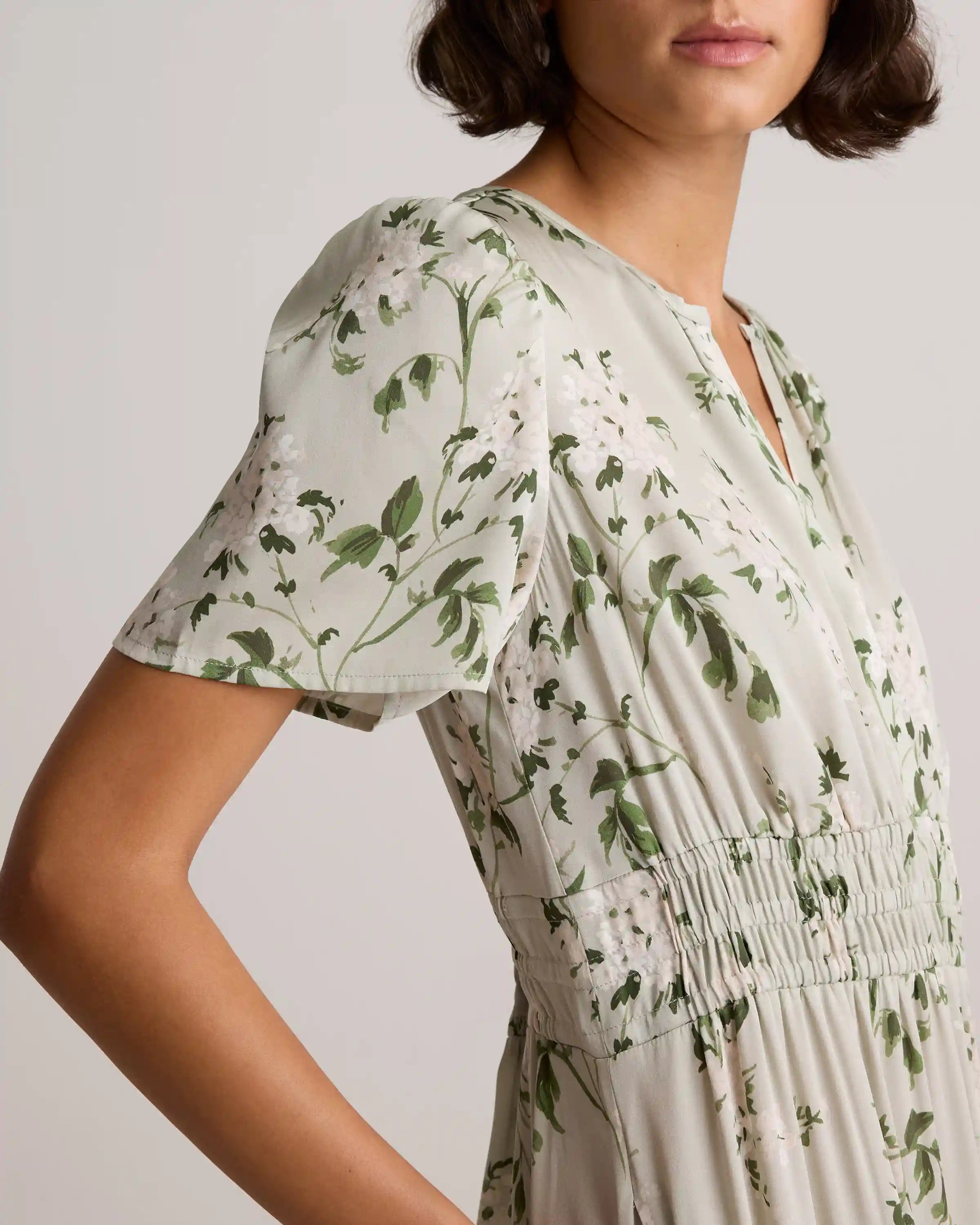 Washable Stretch Silk Tiered Maxi Dress