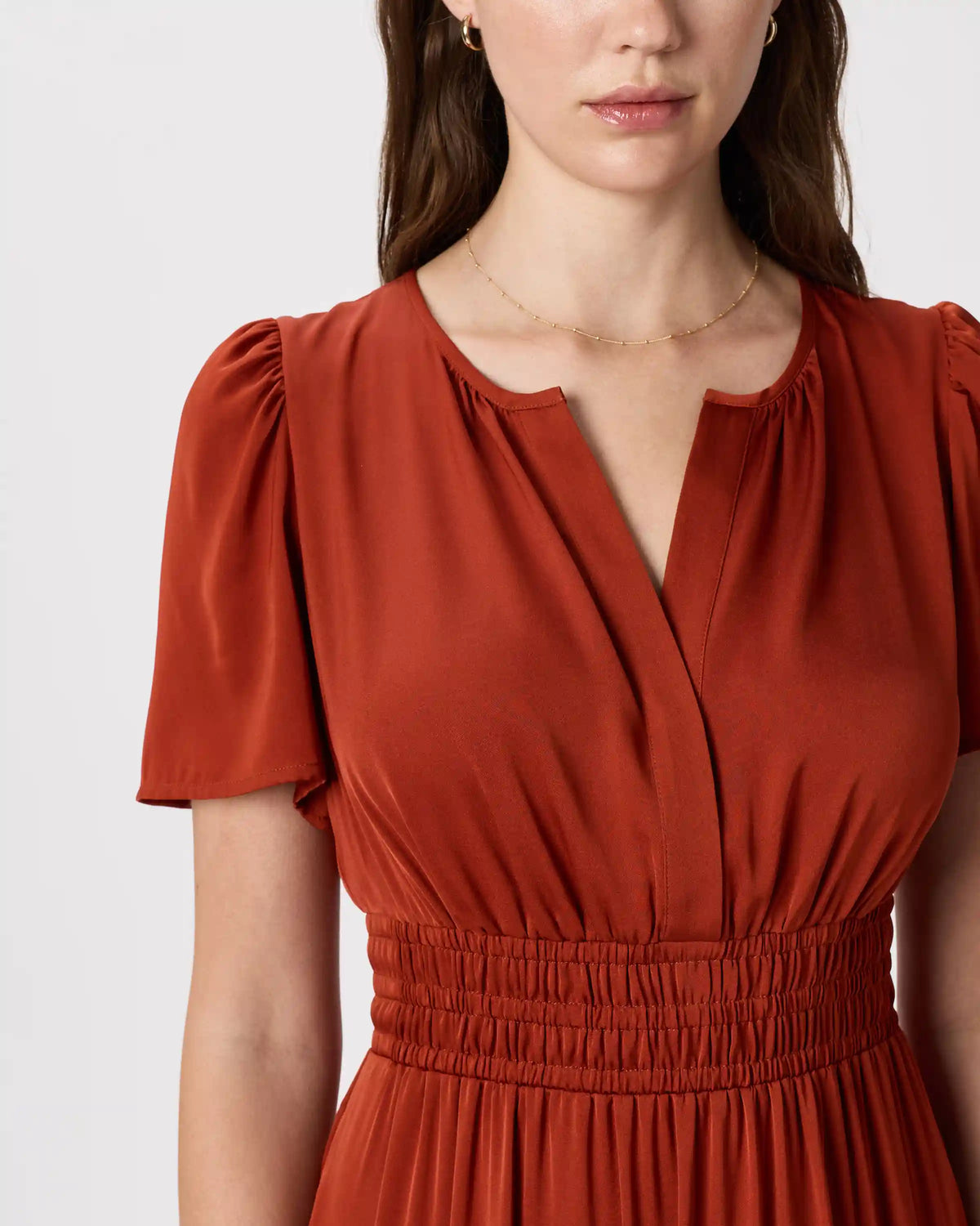 Washable Stretch Silk Tiered Maxi Dress