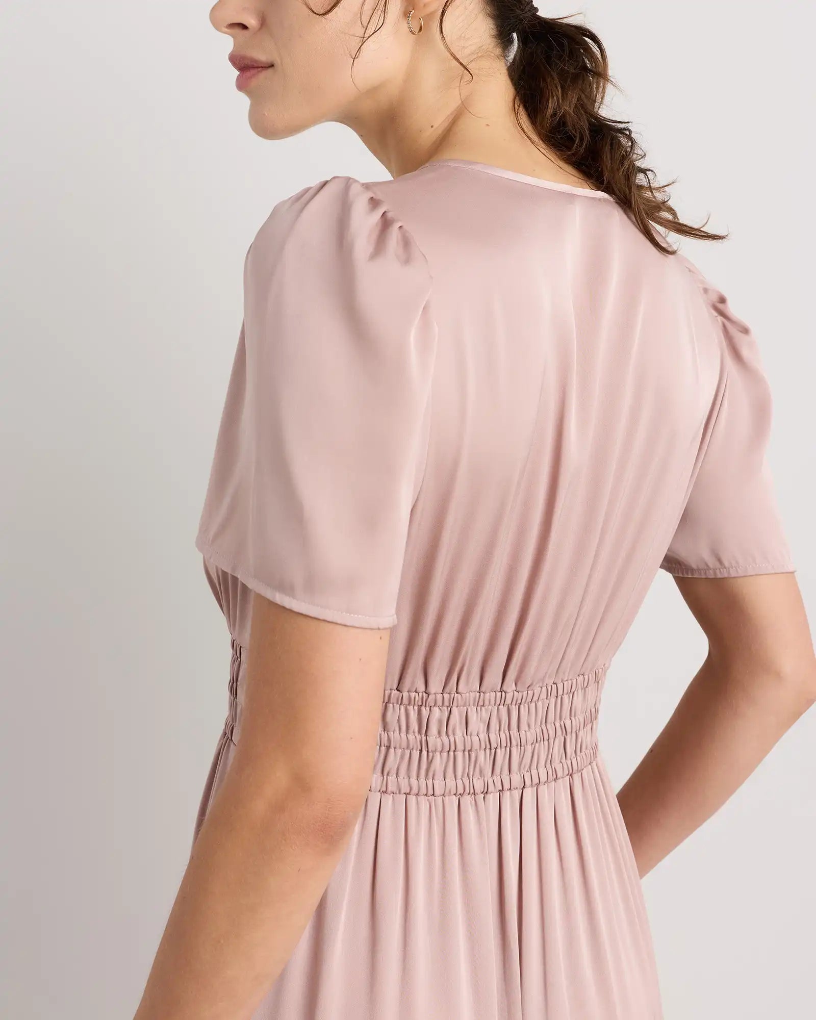 Washable Stretch Silk Tiered Maxi Dress