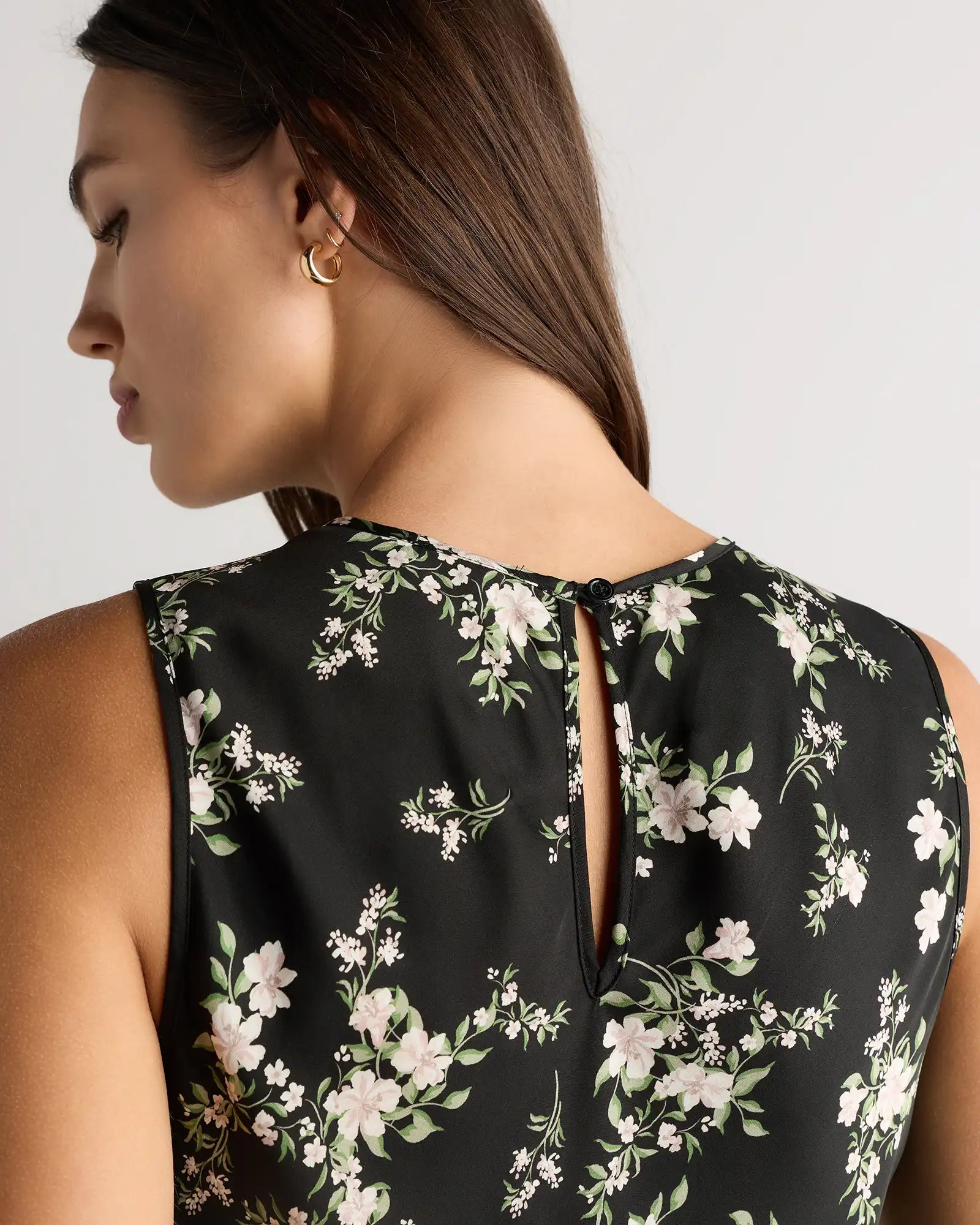 Washable Stretch Silk Tank Midi Dress