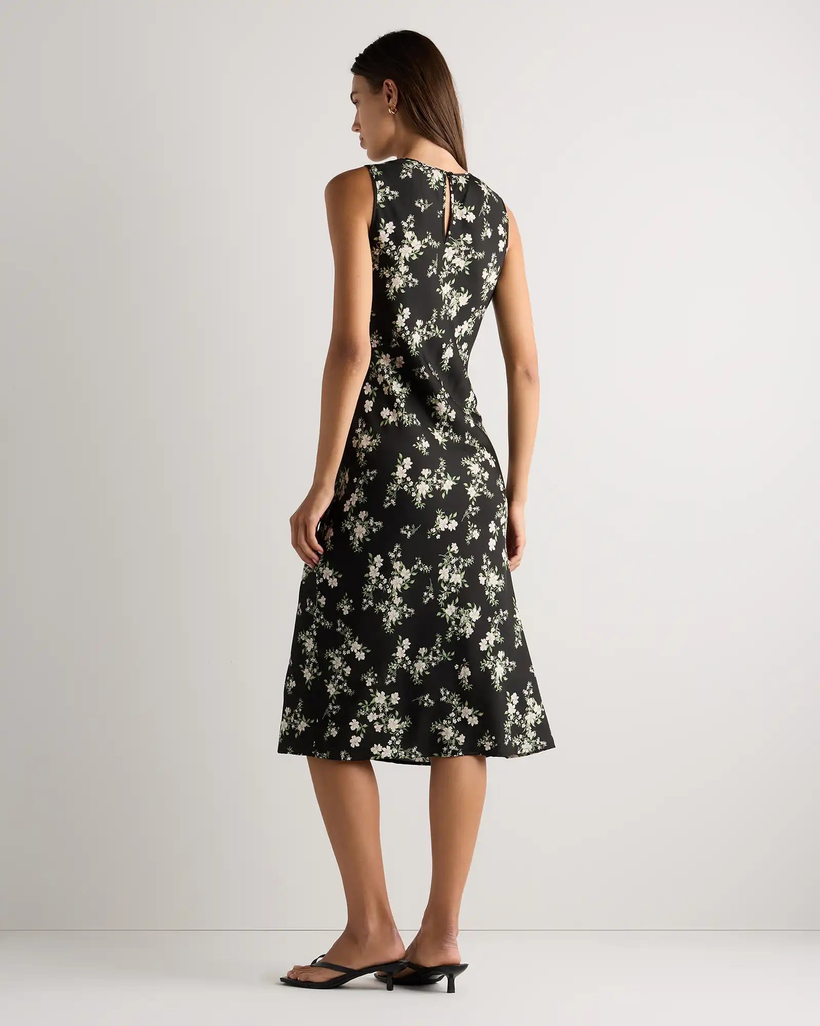 Washable Stretch Silk Tank Midi Dress