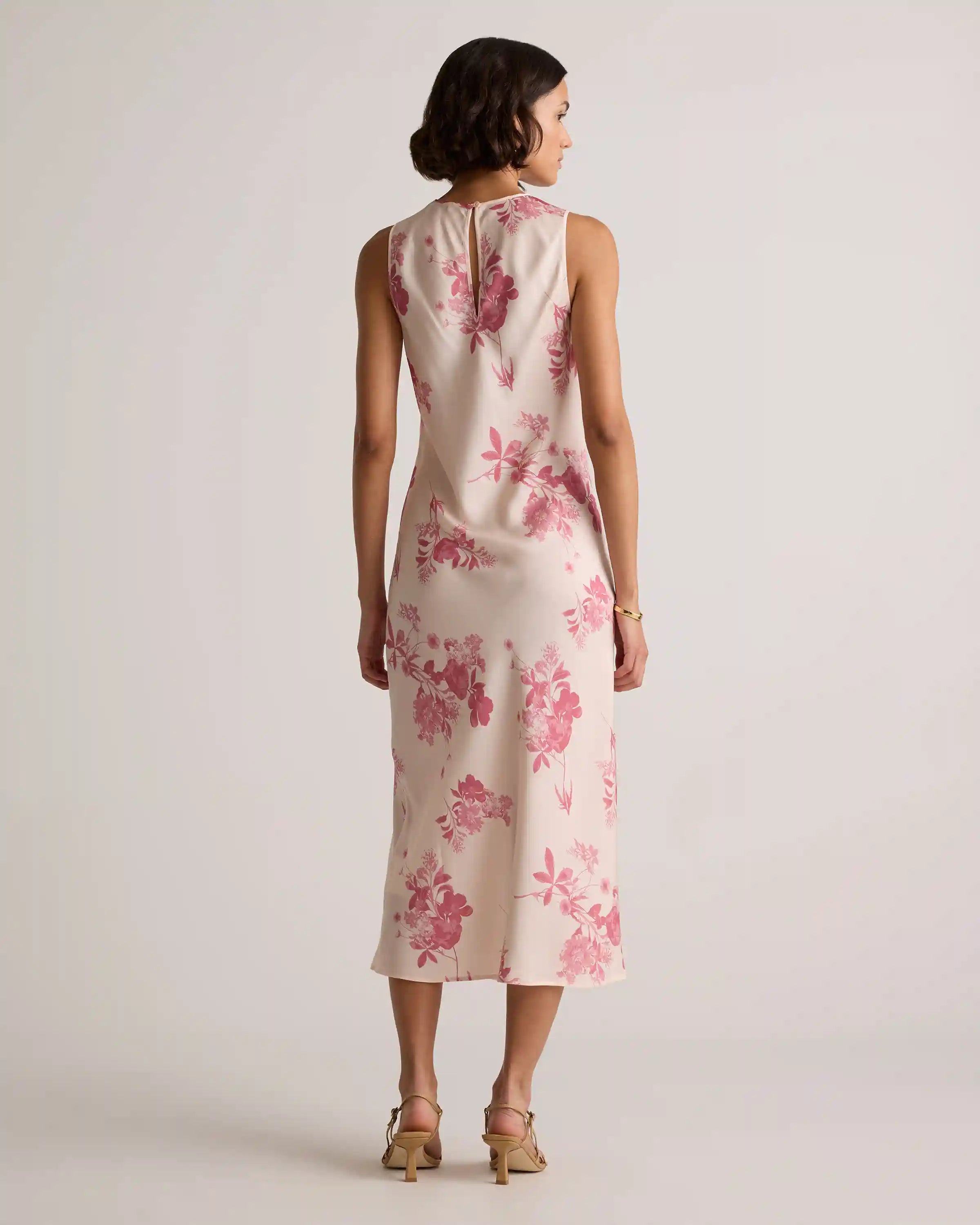 Washable Stretch Silk Tank Midi Dress