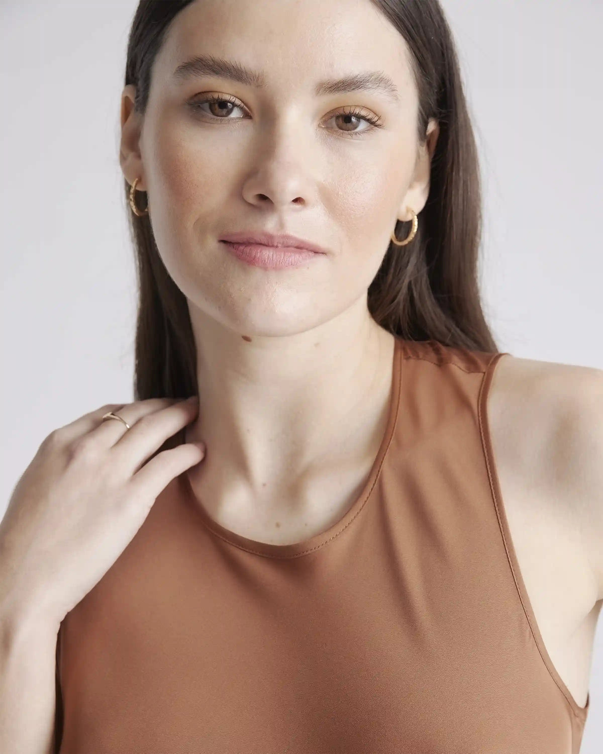 Washable Stretch Silk Tank Midi Dress
