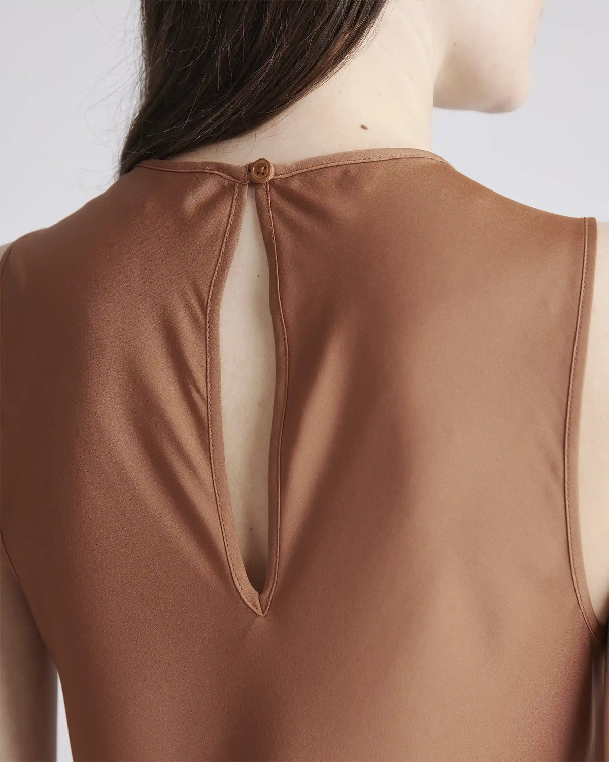 Washable Stretch Silk Tank Midi Dress