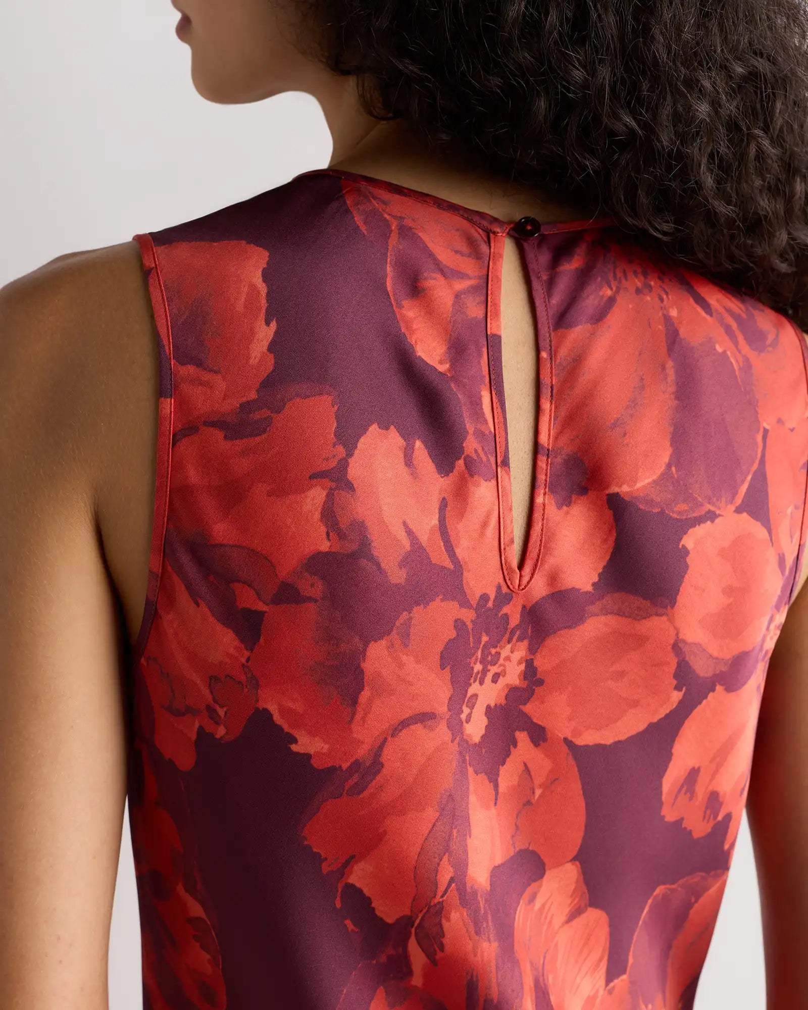 Washable Stretch Silk Tank Midi Dress