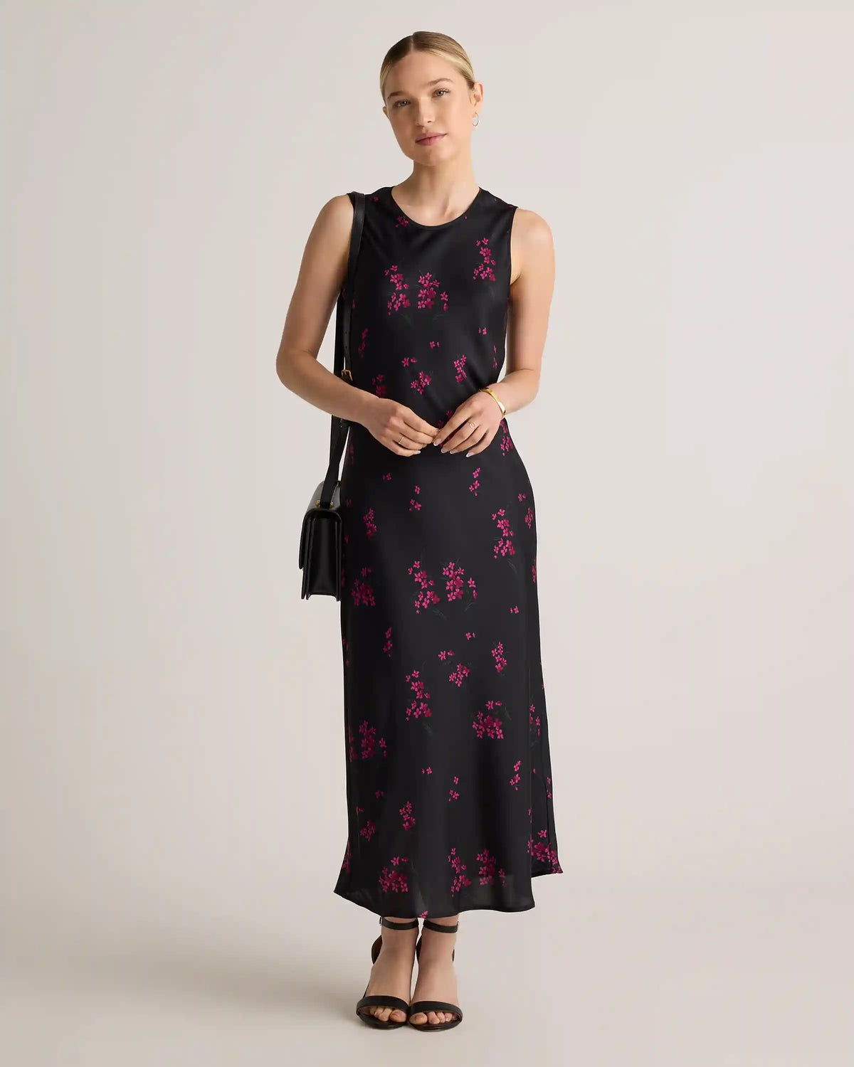 Washable Stretch Silk Tank Midi Dress