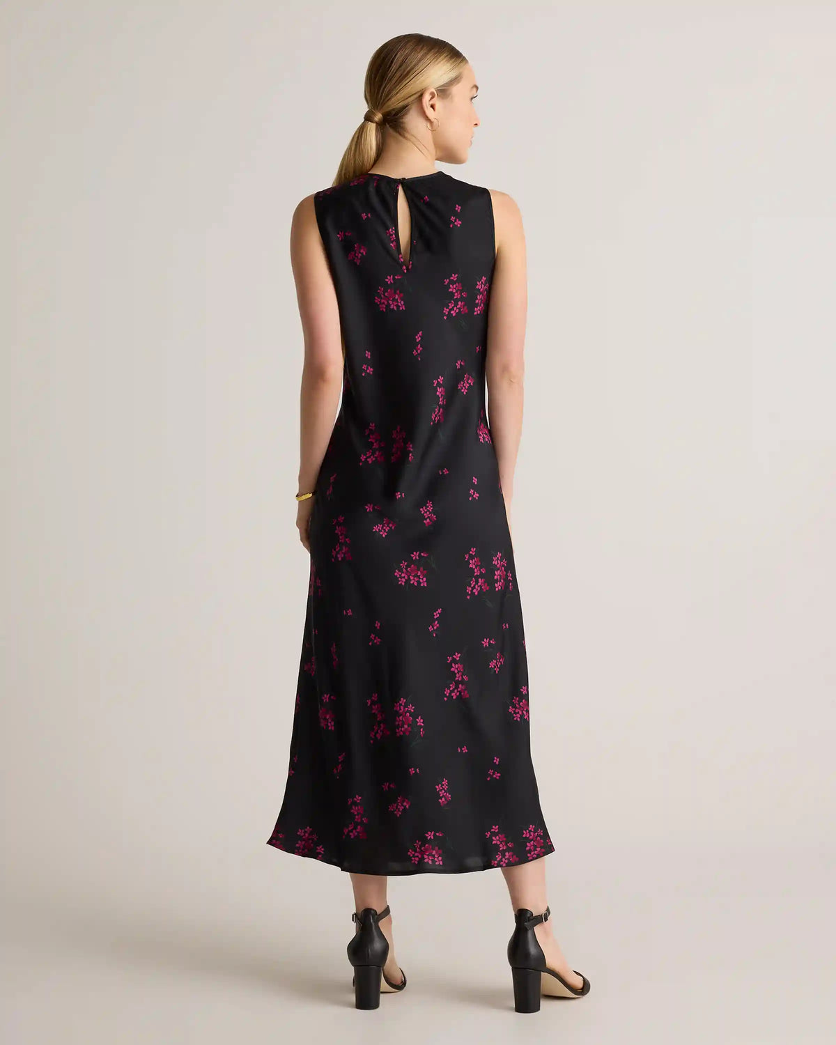 Washable Stretch Silk Tank Midi Dress