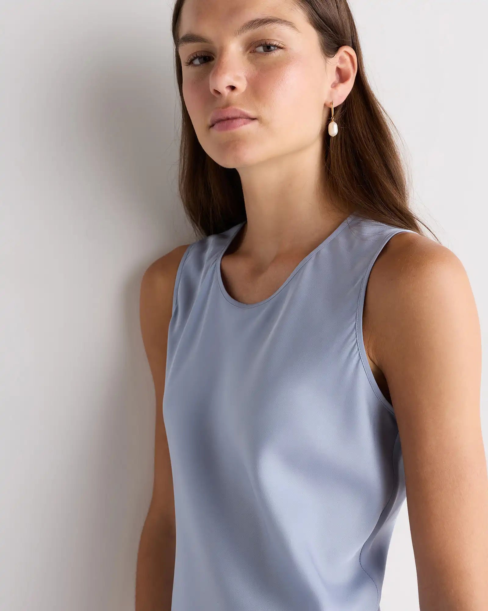 Washable Stretch Silk Tank Midi Dress