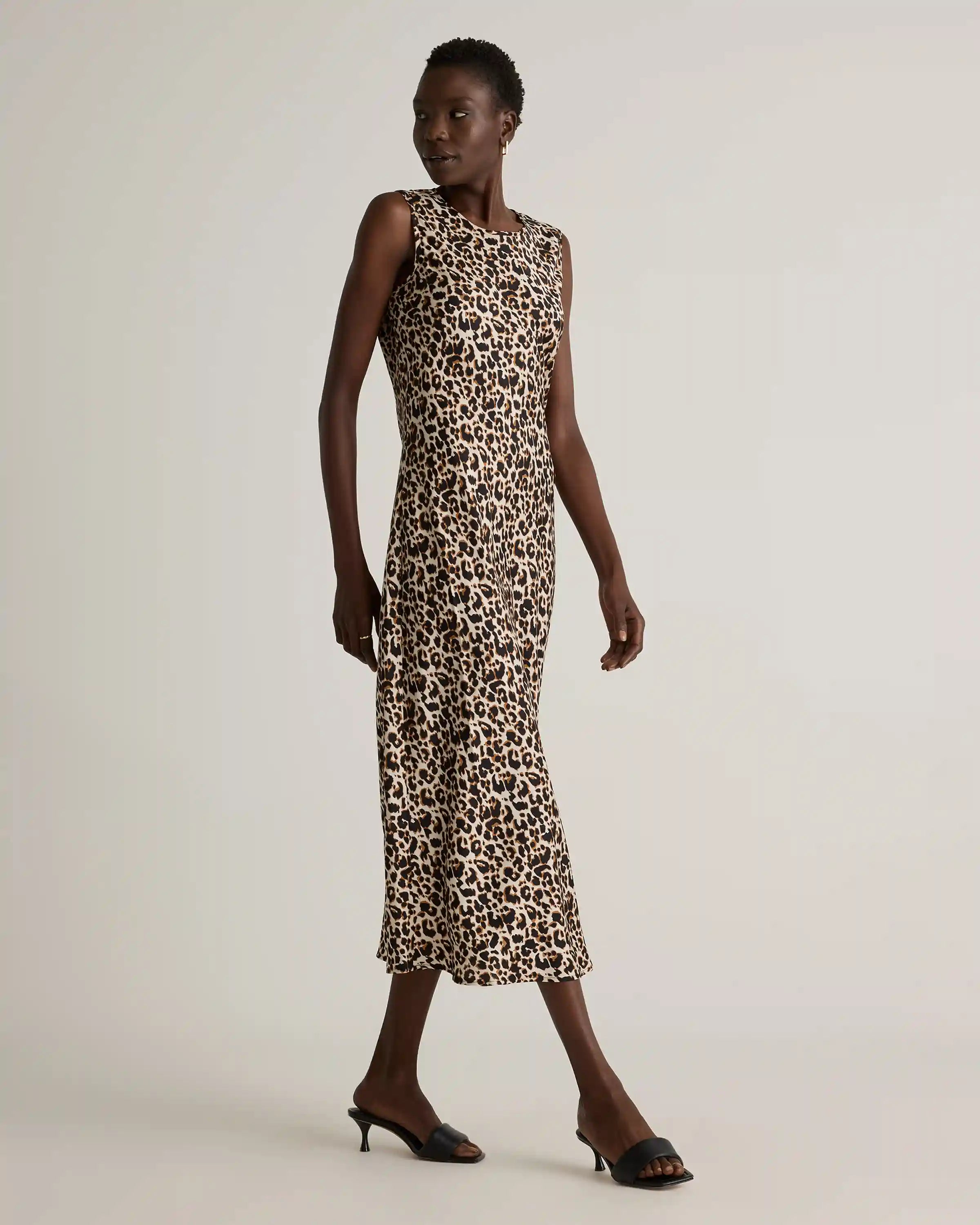 Washable Stretch Silk Tank Midi Dress